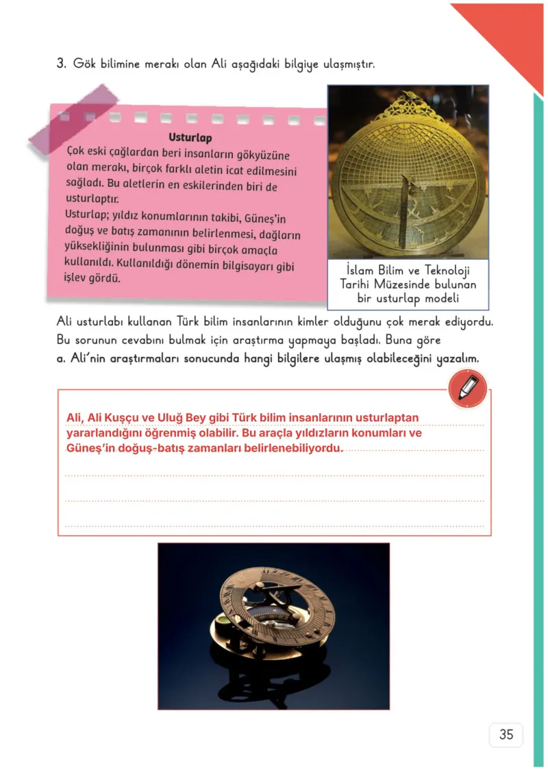3. Sınıf Fen Bilimleri Ders Kitabı Cevapları Meb Yayınları 1. Kitap Sayfa 35 Çözüm Görseli