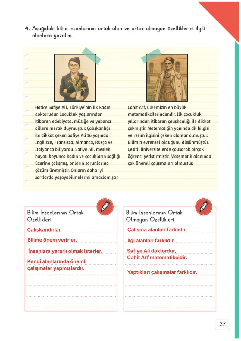 3. Sınıf Fen Bilimleri Ders Kitabı Cevapları Meb Yayınları 1. Kitap Sayfa 37 Çözüm Görseli