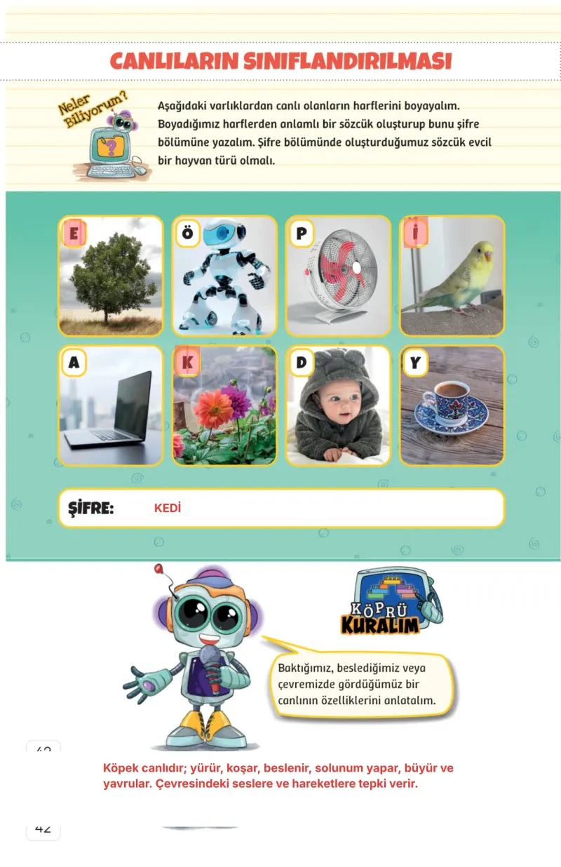 3. Sınıf Fen Bilimleri Ders Kitabı Cevapları Meb Yayınları 1. Kitap Sayfa 42 Çözüm Görseli