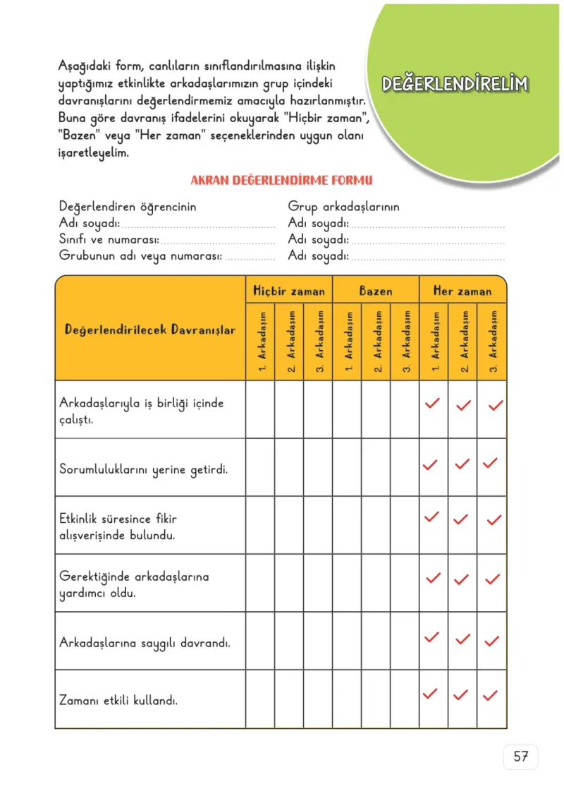 3. Sınıf Fen Bilimleri Ders Kitabı Cevapları Meb Yayınları 1. Kitap Sayfa 57 Çözüm Görseli