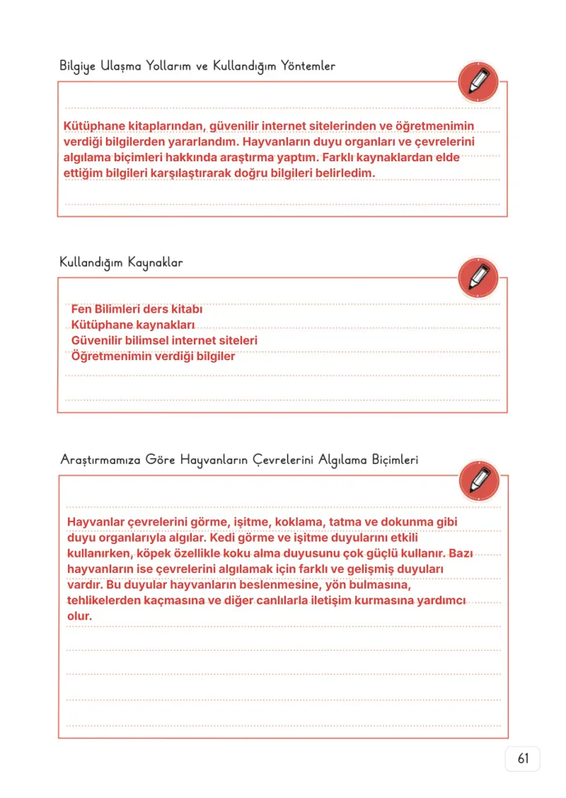 3. Sınıf Fen Bilimleri Ders Kitabı Cevapları Meb Yayınları 1. Kitap Sayfa 61 Çözüm Görseli