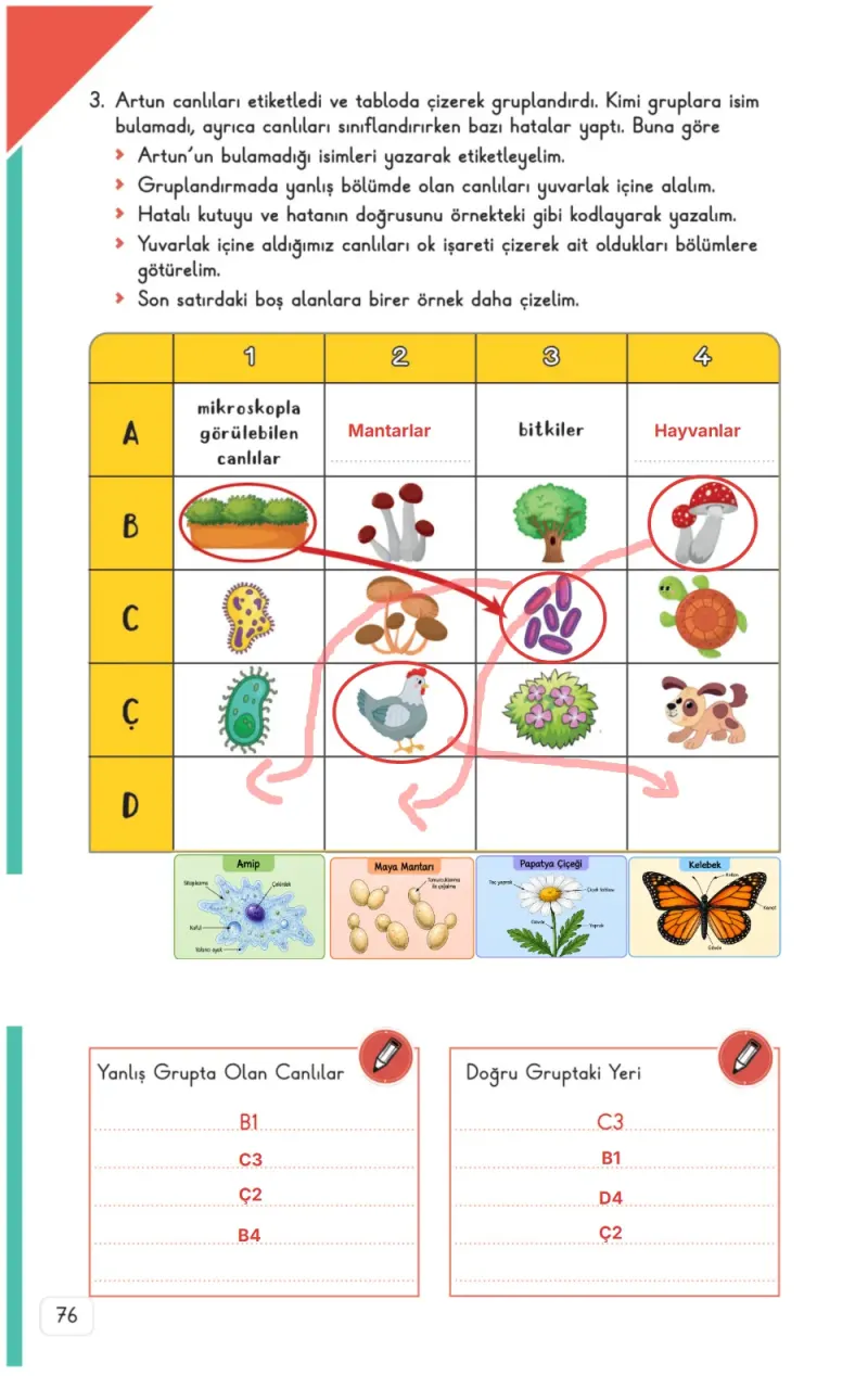 3. Sınıf Fen Bilimleri Ders Kitabı Cevapları Meb Yayınları 1. Kitap Sayfa 76 Çözüm Görseli