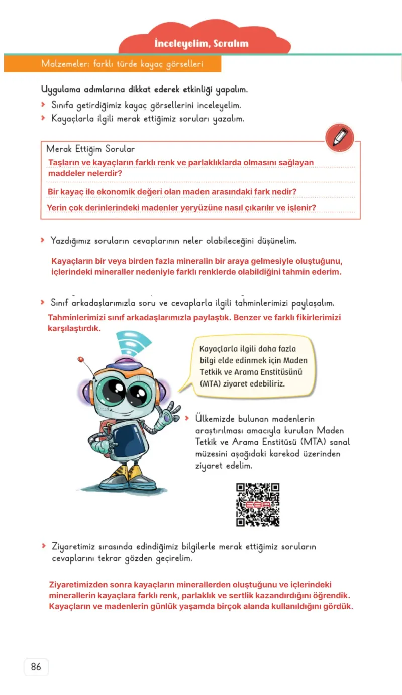 3. Sınıf Fen Bilimleri Ders Kitabı Cevapları Meb Yayınları 1. Kitap Sayfa 86 Çözüm Görseli