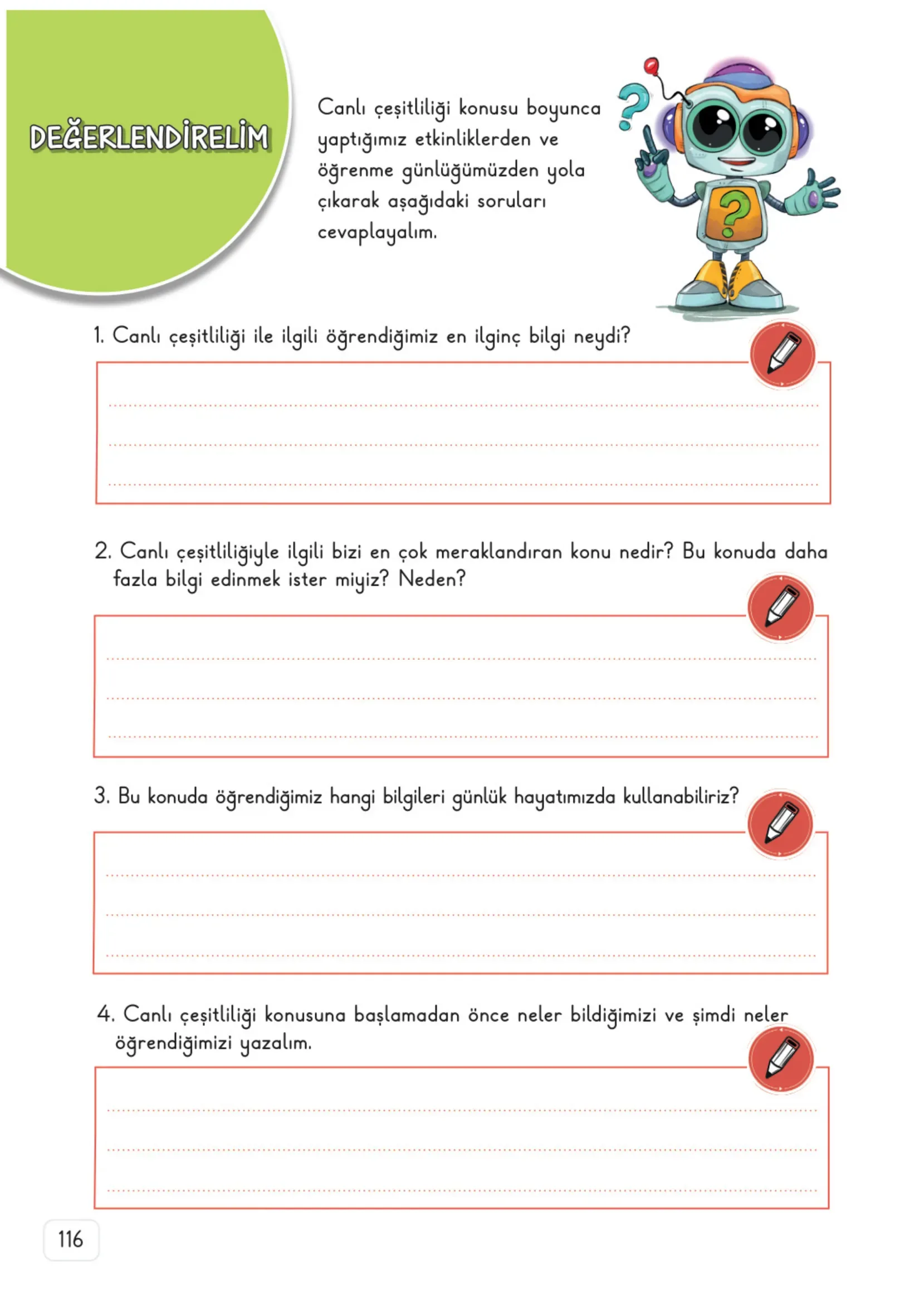 3. Sınıf Fen Bilimleri Ders Kitabı Cevapları Meb Yayınları 2. Kitap Sayfa 116