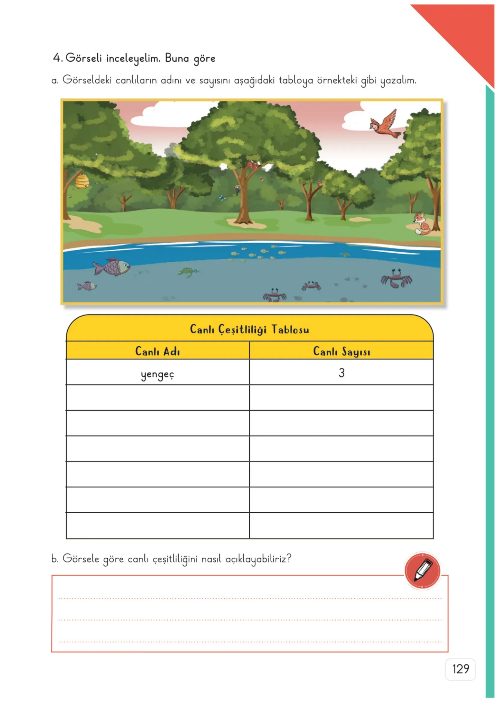 3. Sınıf Fen Bilimleri Ders Kitabı Cevapları Meb Yayınları 2. Kitap Sayfa 129