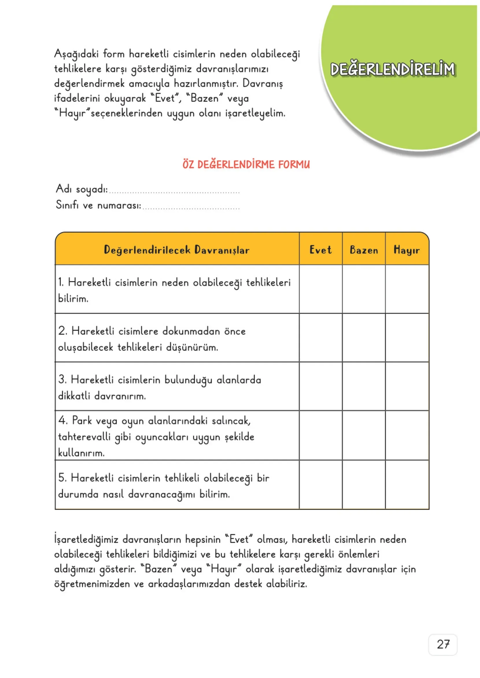 3. Sınıf Fen Bilimleri Ders Kitabı Cevapları Meb Yayınları 2. Kitap Sayfa 27