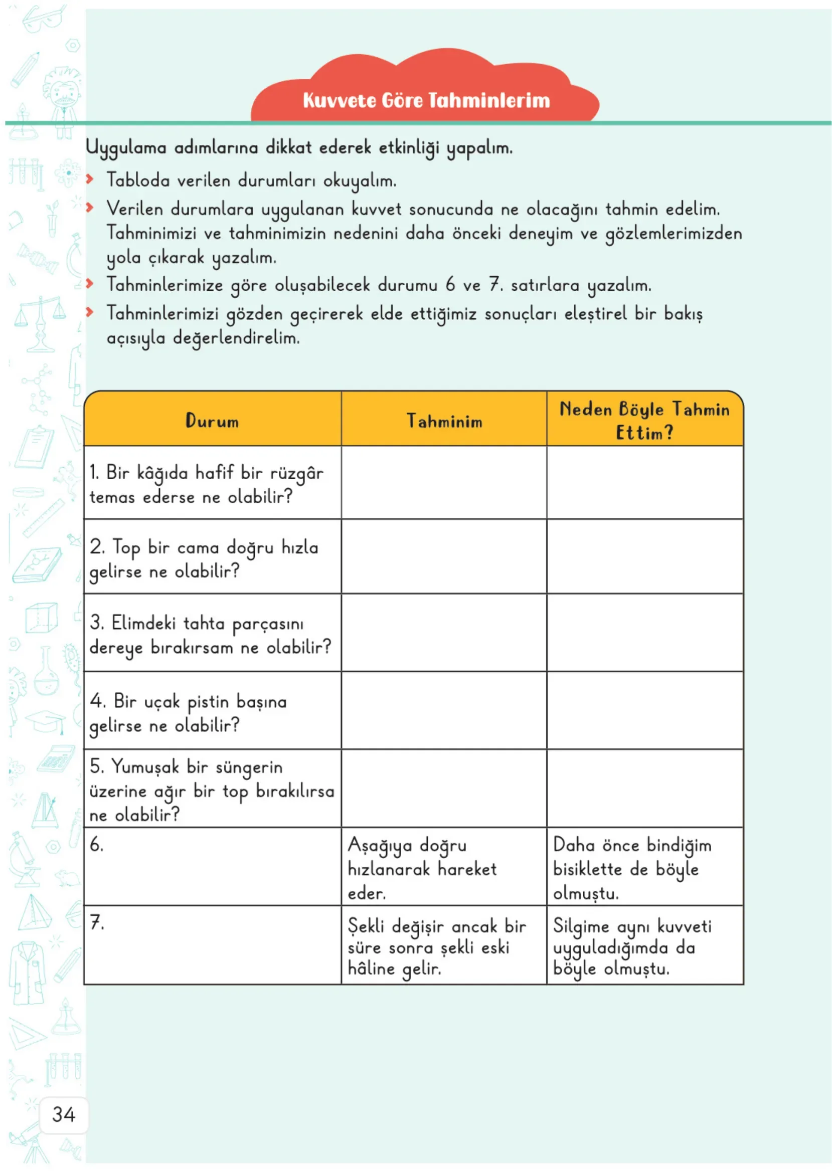 3. Sınıf Fen Bilimleri Ders Kitabı Cevapları Meb Yayınları 2. Kitap Sayfa 34