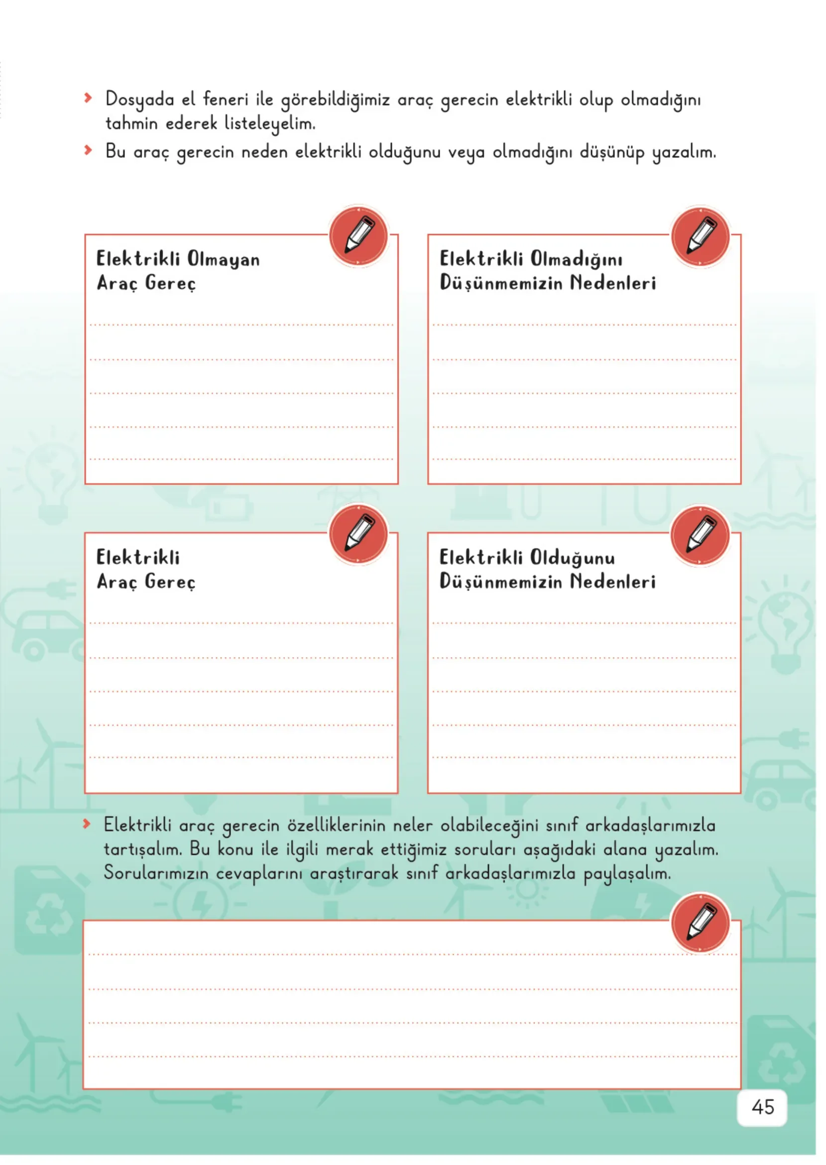 3. Sınıf Fen Bilimleri Ders Kitabı Cevapları Meb Yayınları 2. Kitap Sayfa 45
