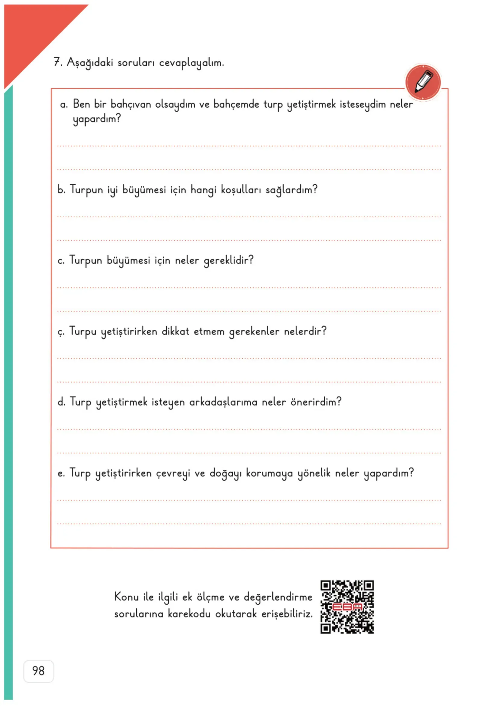 3. Sınıf Fen Bilimleri Ders Kitabı Cevapları Meb Yayınları 2. Kitap Sayfa 98