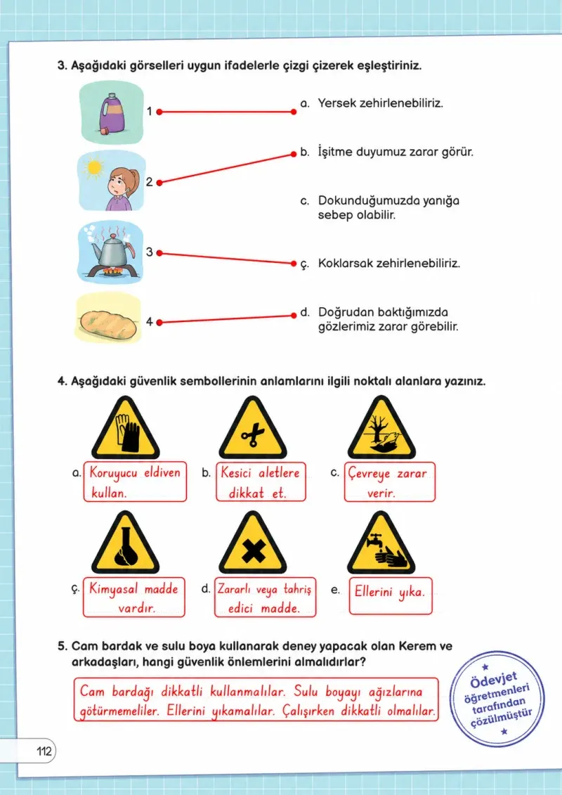 3. Sınıf Fen Bilimleri Ders Kitabı Cevapları Meb Yayınları Sayfa 112 Çözüm Görseli