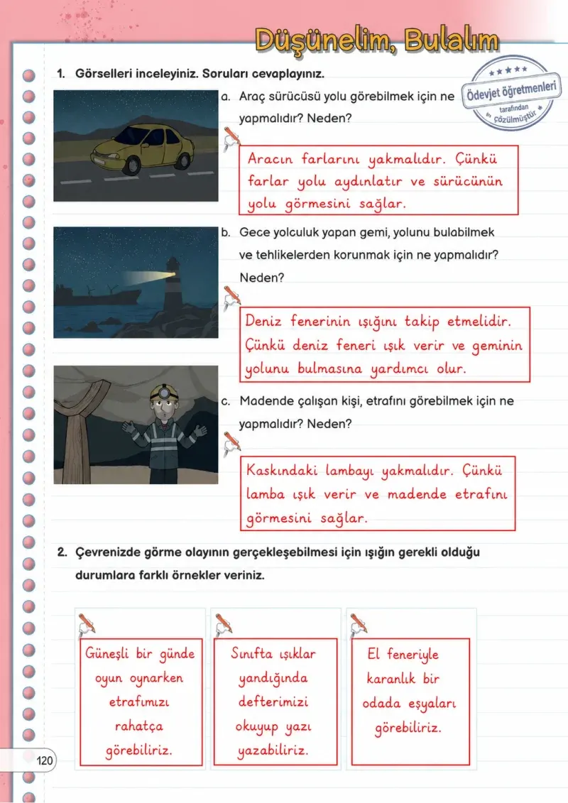 3. Sınıf Fen Bilimleri Ders Kitabı Cevapları Meb Yayınları Sayfa 120 Çözüm Görseli