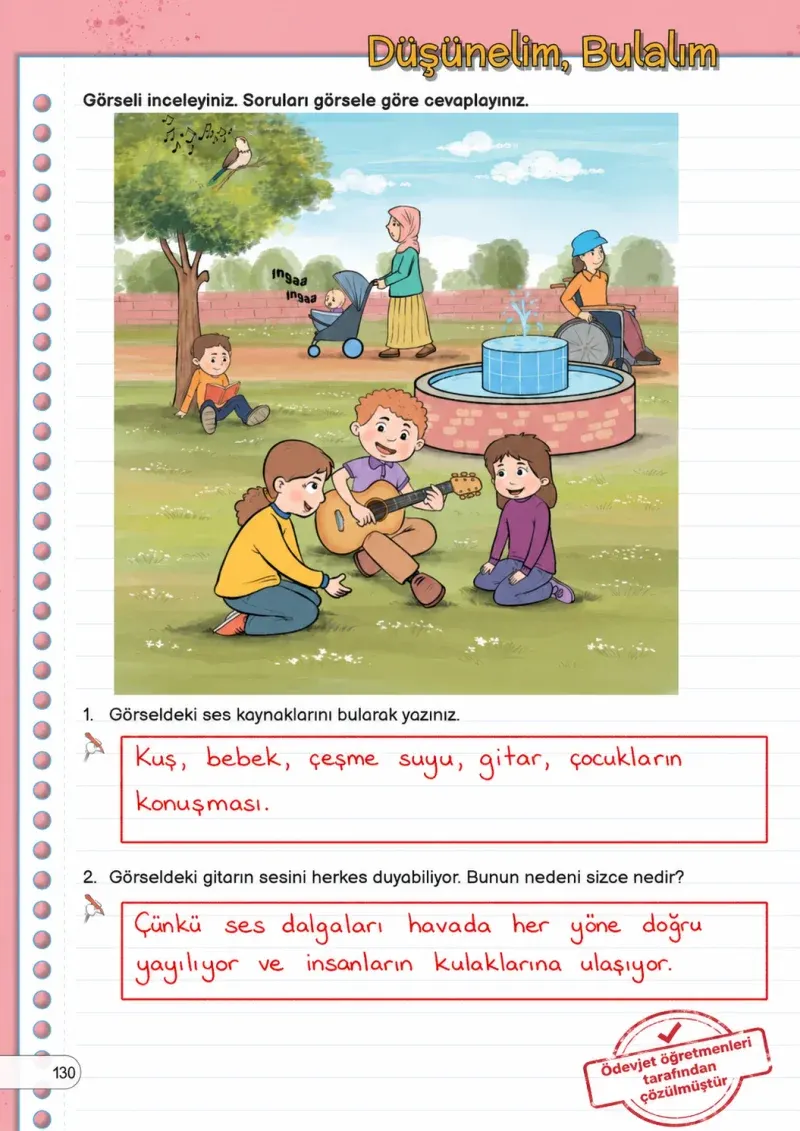 3. Sınıf Fen Bilimleri Ders Kitabı Cevapları Meb Yayınları Sayfa 130 Çözüm Görseli