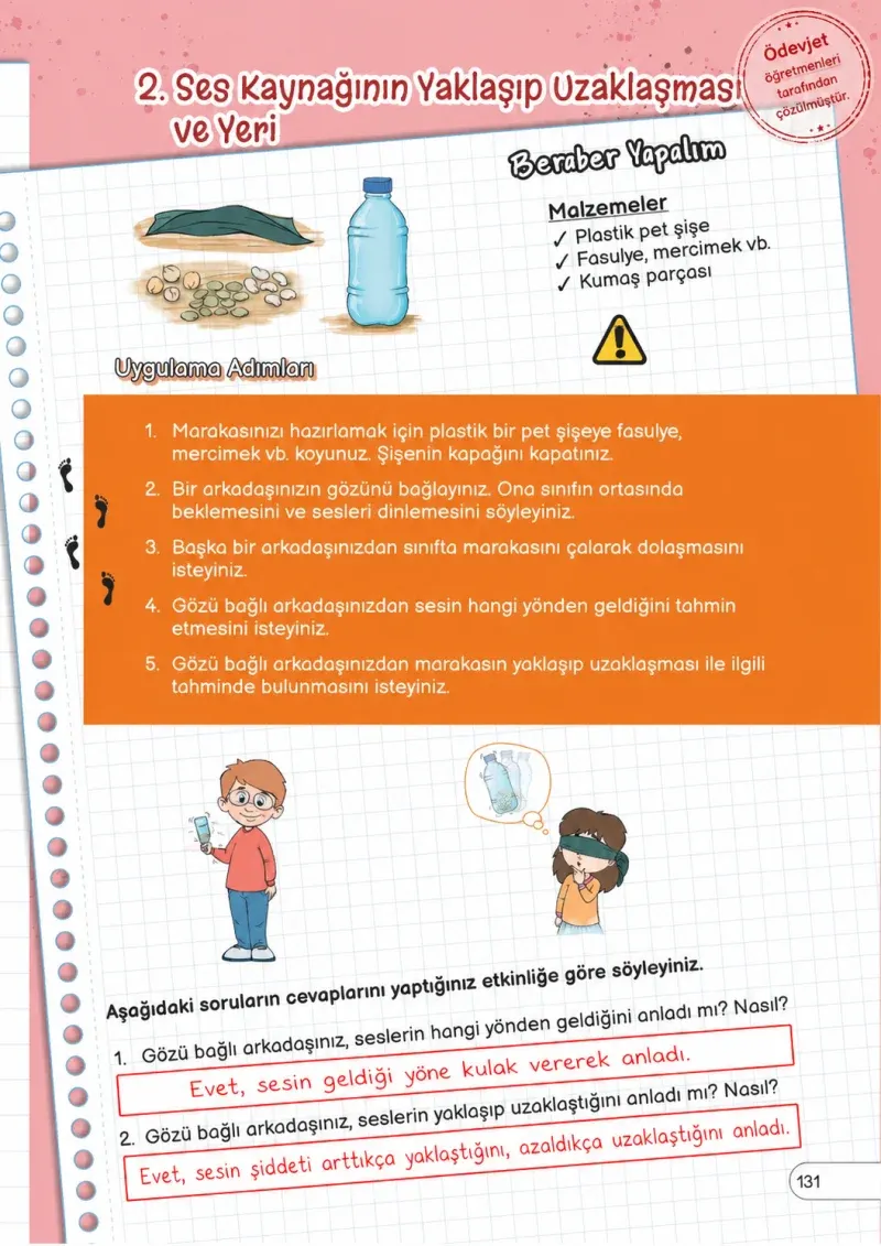 3. Sınıf Fen Bilimleri Ders Kitabı Cevapları Meb Yayınları Sayfa 131 Çözüm Görseli