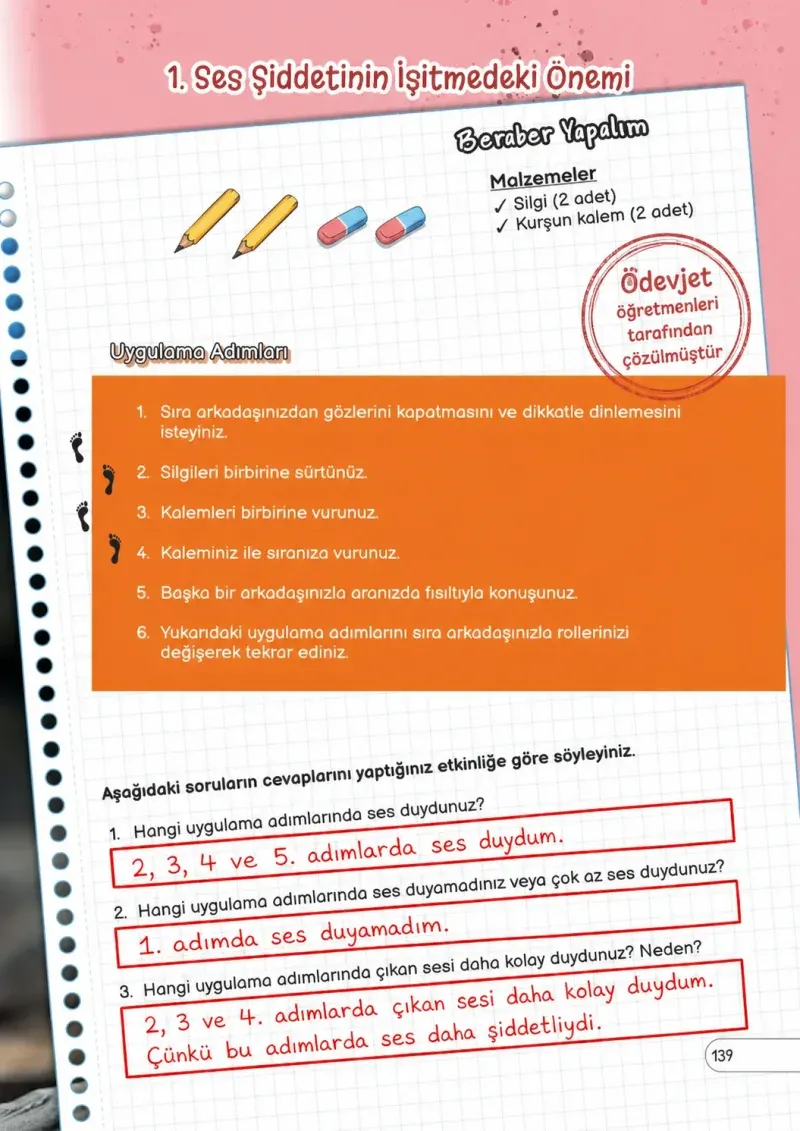 3. Sınıf Fen Bilimleri Ders Kitabı Cevapları Meb Yayınları Sayfa 139 Çözüm Görseli