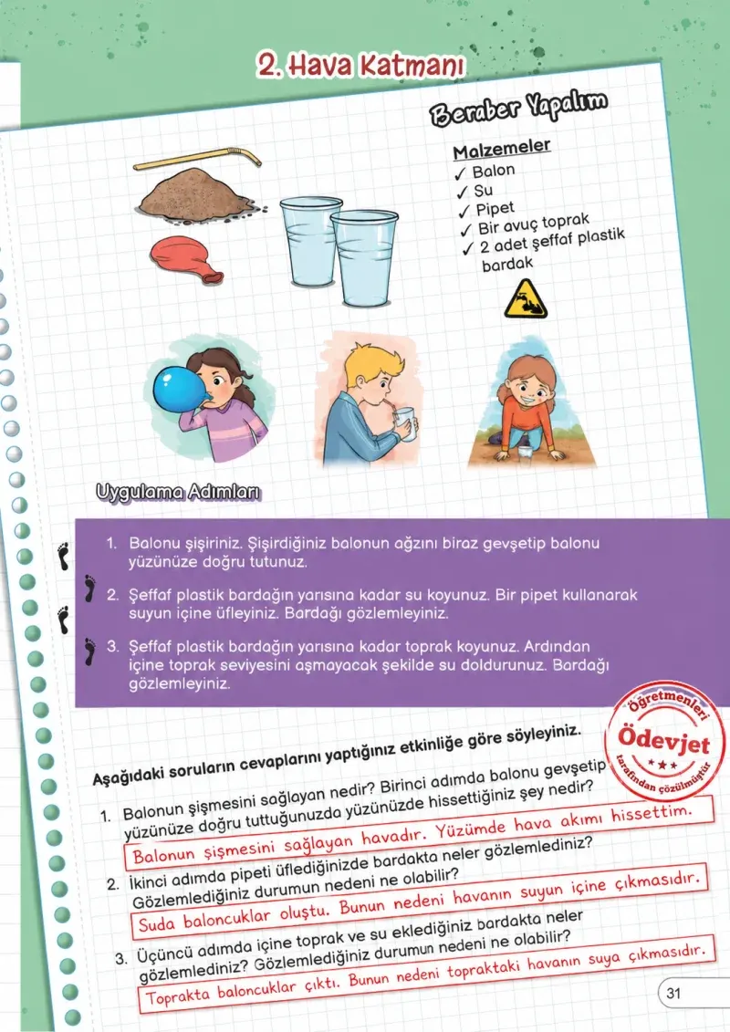 3. Sınıf Fen Bilimleri Ders Kitabı Cevapları Meb Yayınları Sayfa 31 Çözüm Görseli