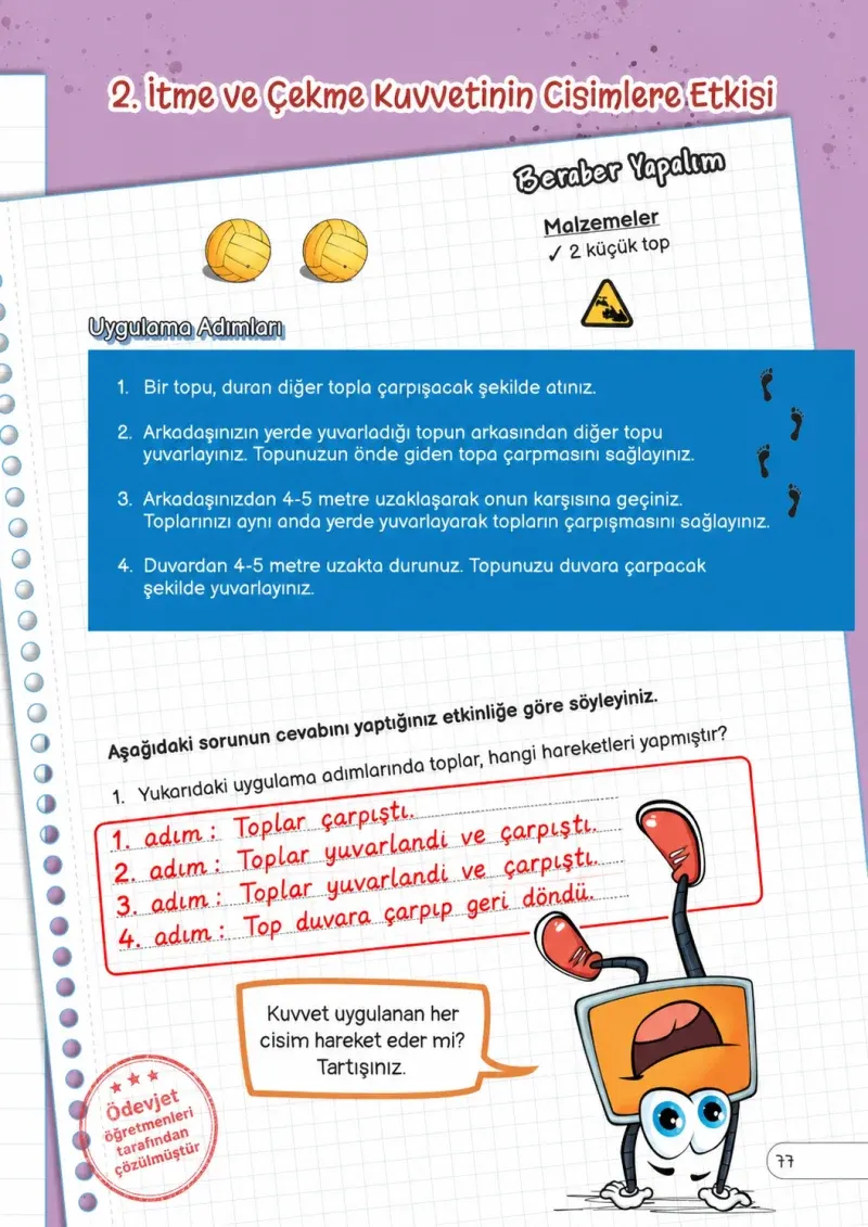 3. Sınıf Fen Bilimleri Ders Kitabı Cevapları Meb Yayınları Sayfa 77 Çözüm Görseli