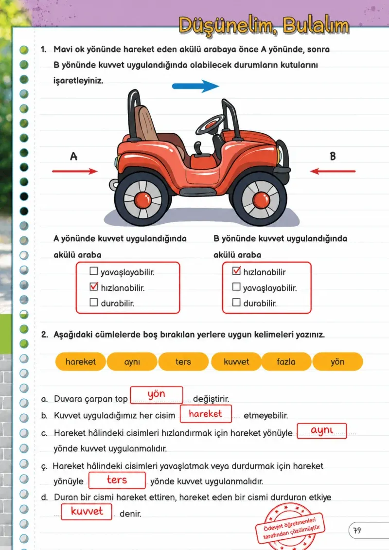 3. Sınıf Fen Bilimleri Ders Kitabı Cevapları Meb Yayınları Sayfa 79 Çözüm Görseli
