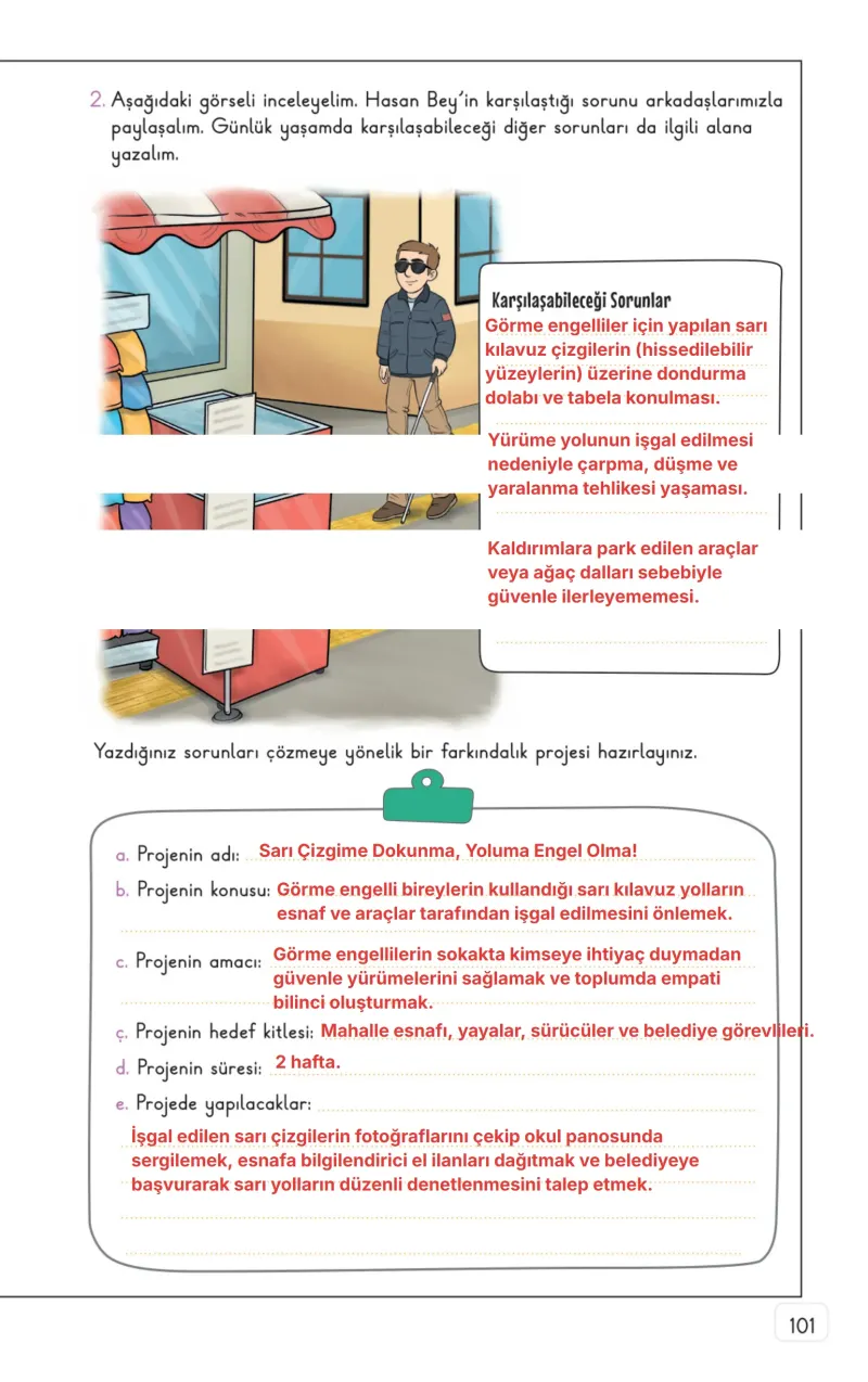 3. Sınıf Hayat Bilgisi Ders Kitabı Cevapları Meb Yayınları 1. Kitap Sayfa 101 Çözüm Görseli