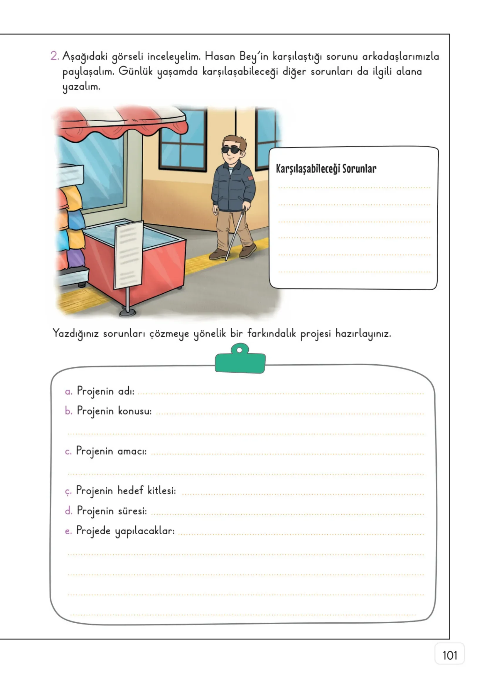 3. Sınıf Hayat Bilgisi Ders Kitabı Cevapları Meb Yayınları 1. Kitap Sayfa 101