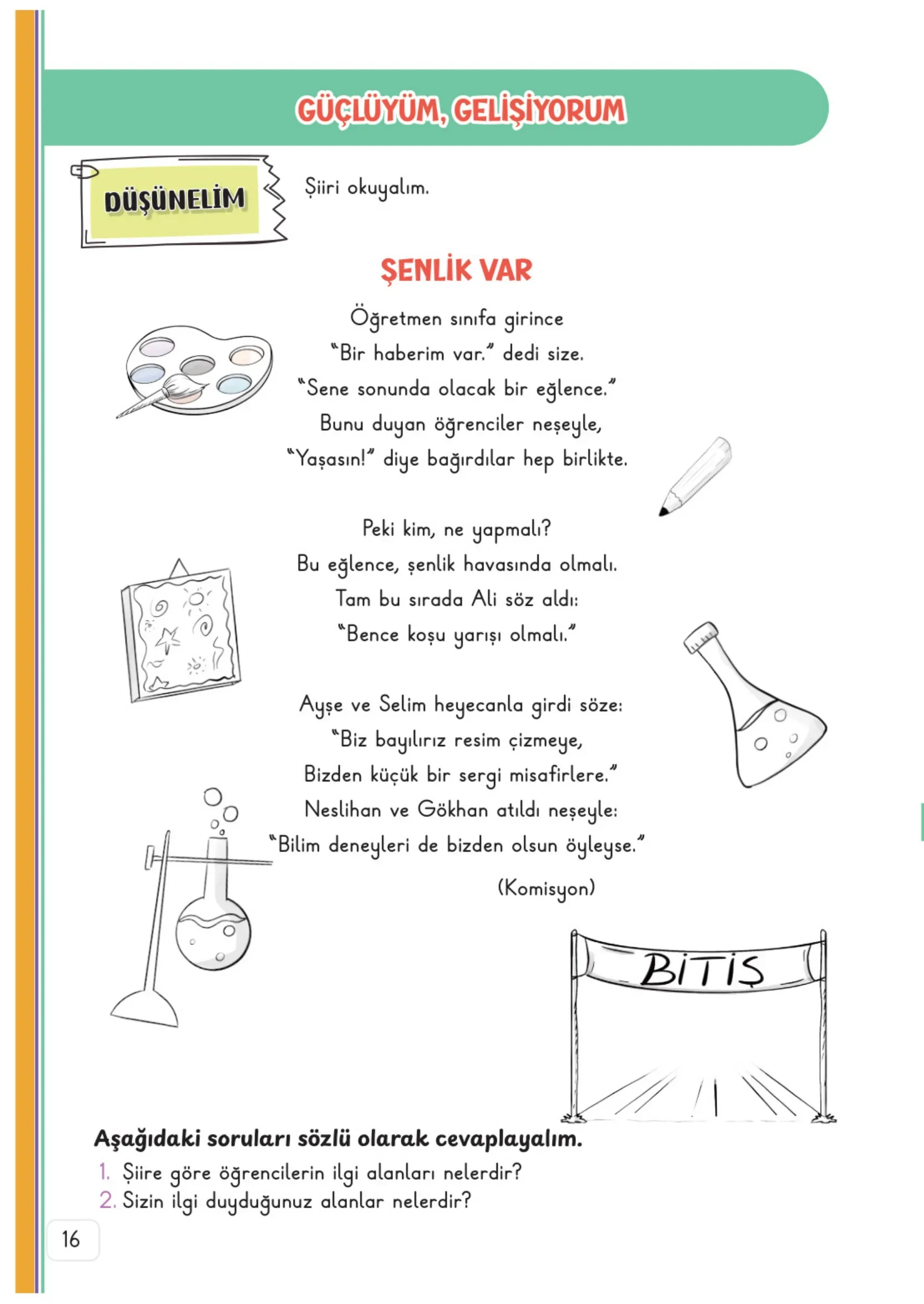 3. Sınıf Hayat Bilgisi Ders Kitabı Cevapları Meb Yayınları 1. Kitap Sayfa 16