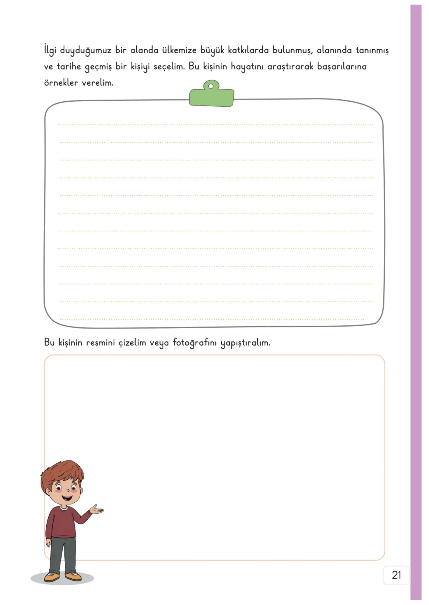 3. Sınıf Hayat Bilgisi Ders Kitabı Cevapları Meb Yayınları 1. Kitap Sayfa 21