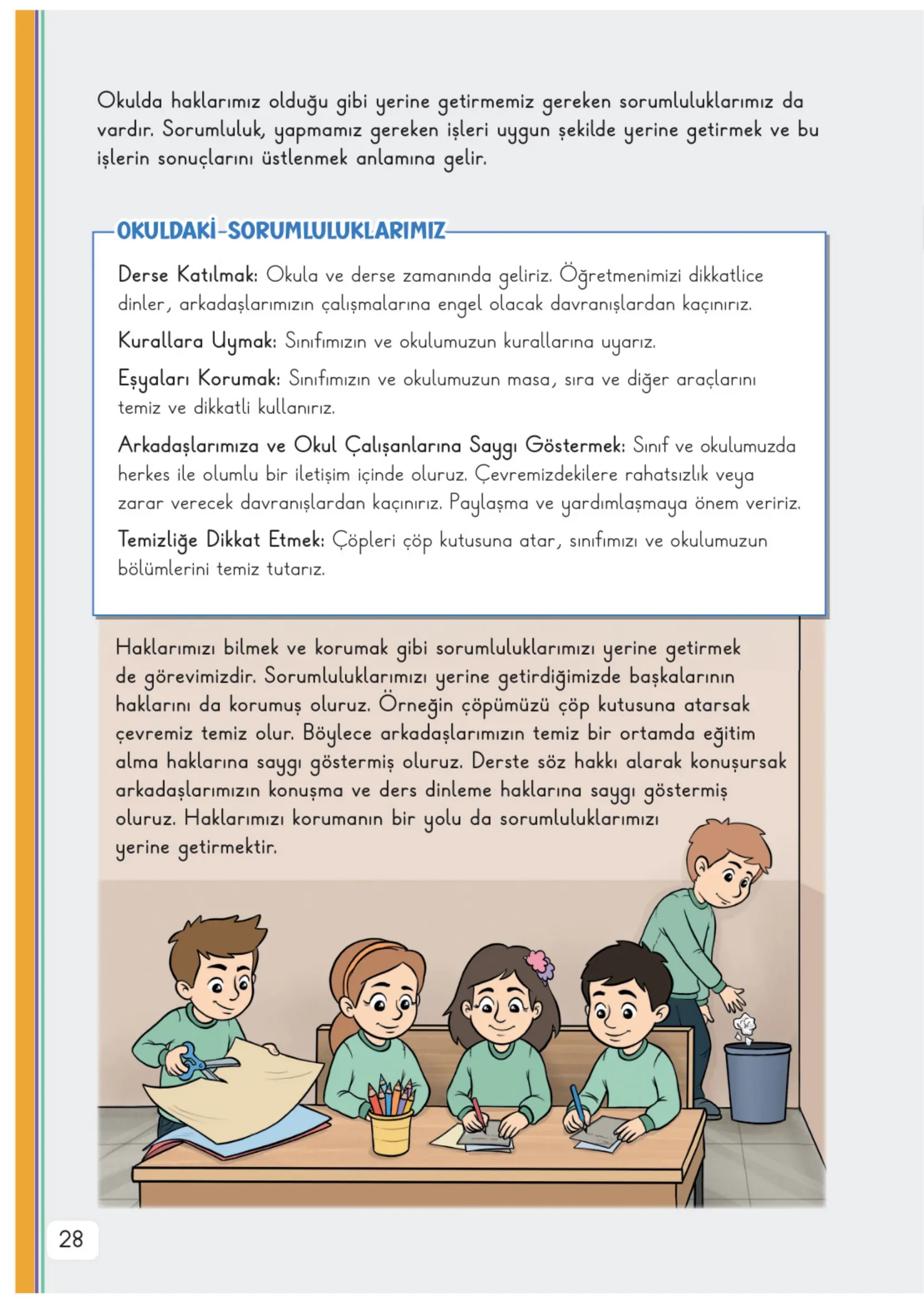 3. Sınıf Hayat Bilgisi Ders Kitabı Cevapları Meb Yayınları 1. Kitap Sayfa 28