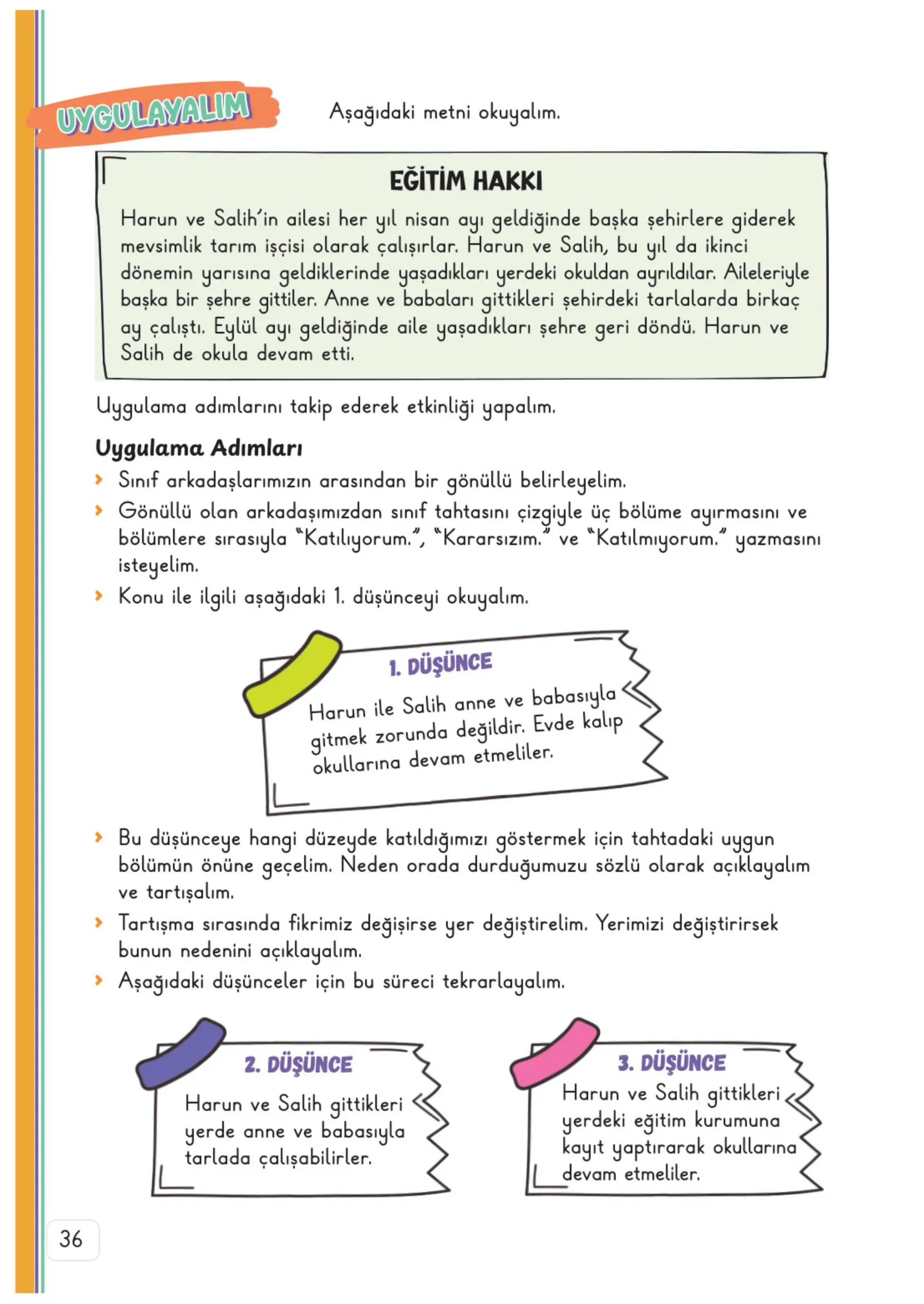3. Sınıf Hayat Bilgisi Ders Kitabı Cevapları Meb Yayınları 1. Kitap Sayfa 36