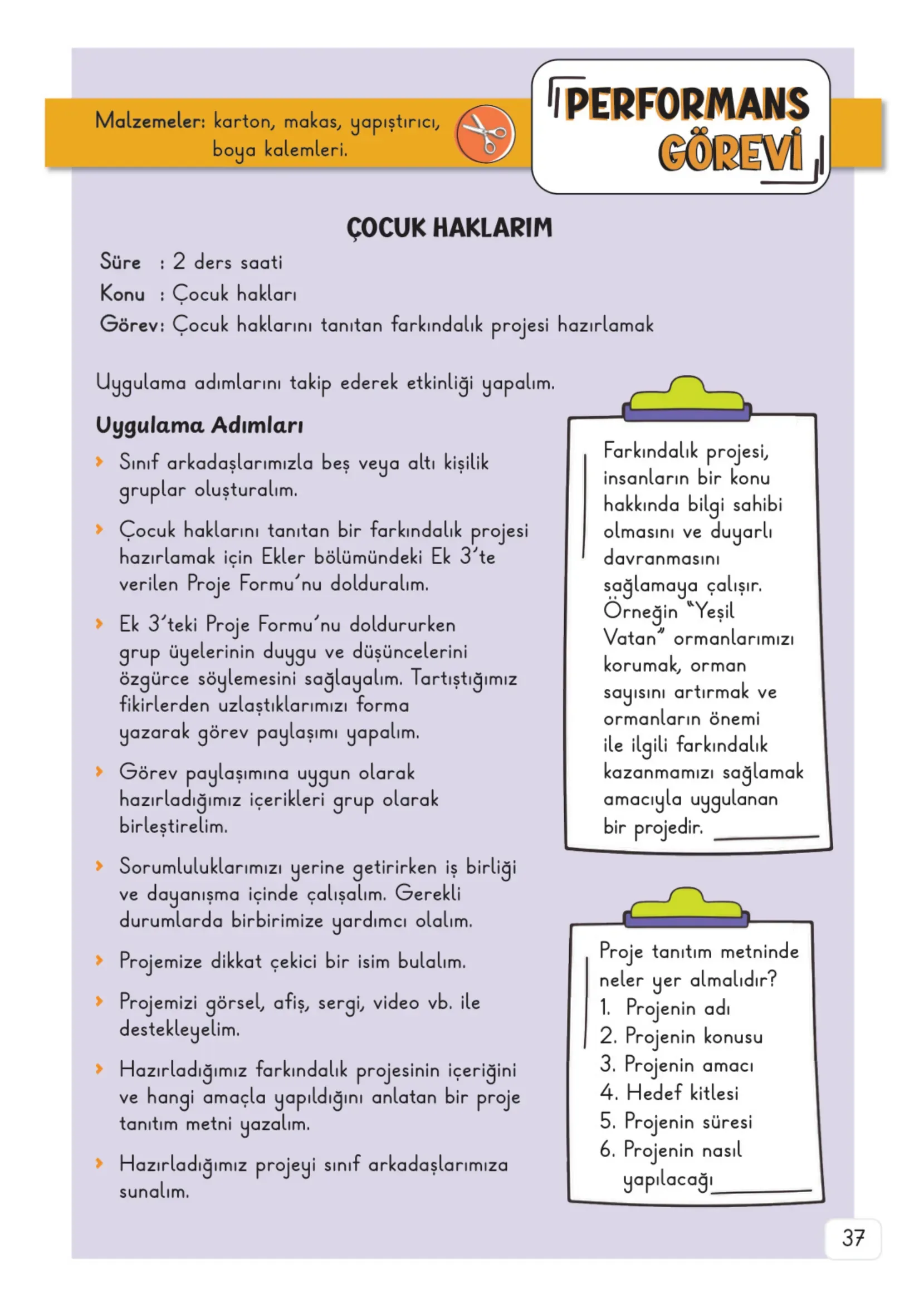 3. Sınıf Hayat Bilgisi Ders Kitabı Cevapları Meb Yayınları 1. Kitap Sayfa 37