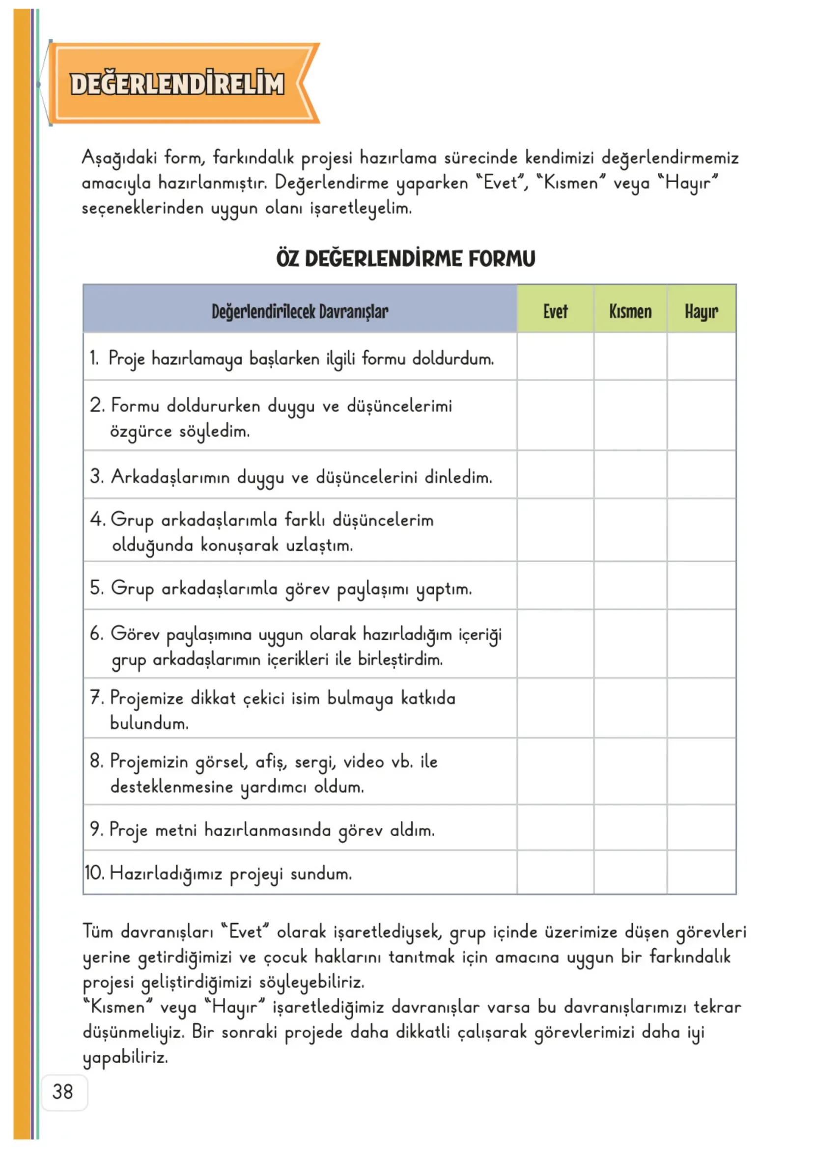 3. Sınıf Hayat Bilgisi Ders Kitabı Cevapları Meb Yayınları 1. Kitap Sayfa 38