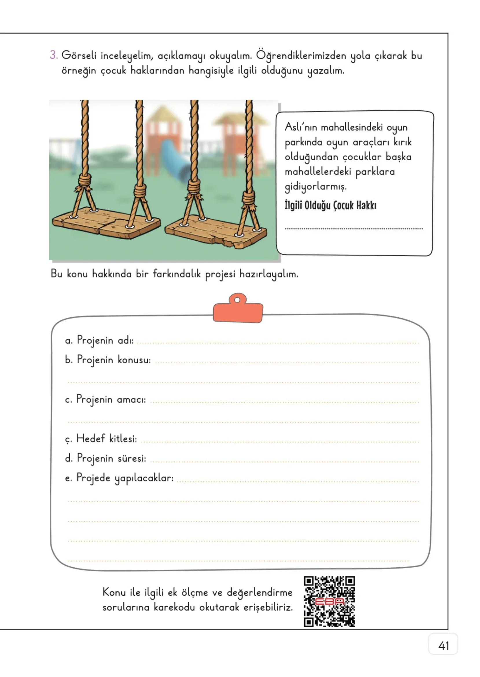 3. Sınıf Hayat Bilgisi Ders Kitabı Cevapları Meb Yayınları 1. Kitap Sayfa 41