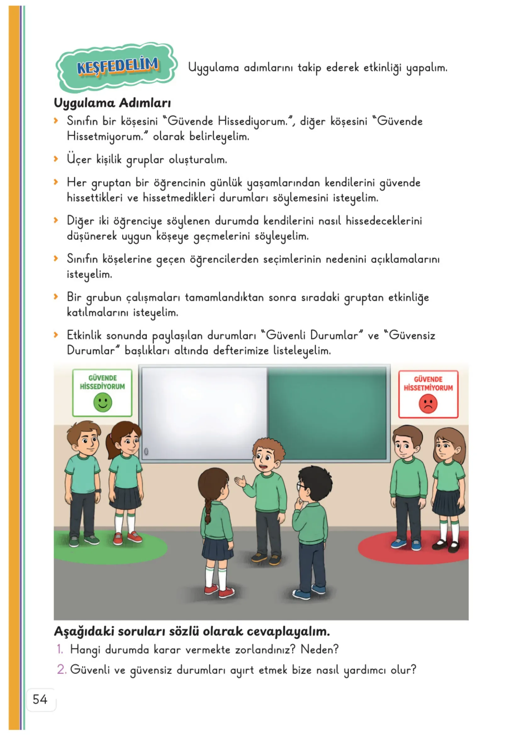3. Sınıf Hayat Bilgisi Ders Kitabı Cevapları Meb Yayınları 1. Kitap Sayfa 54
