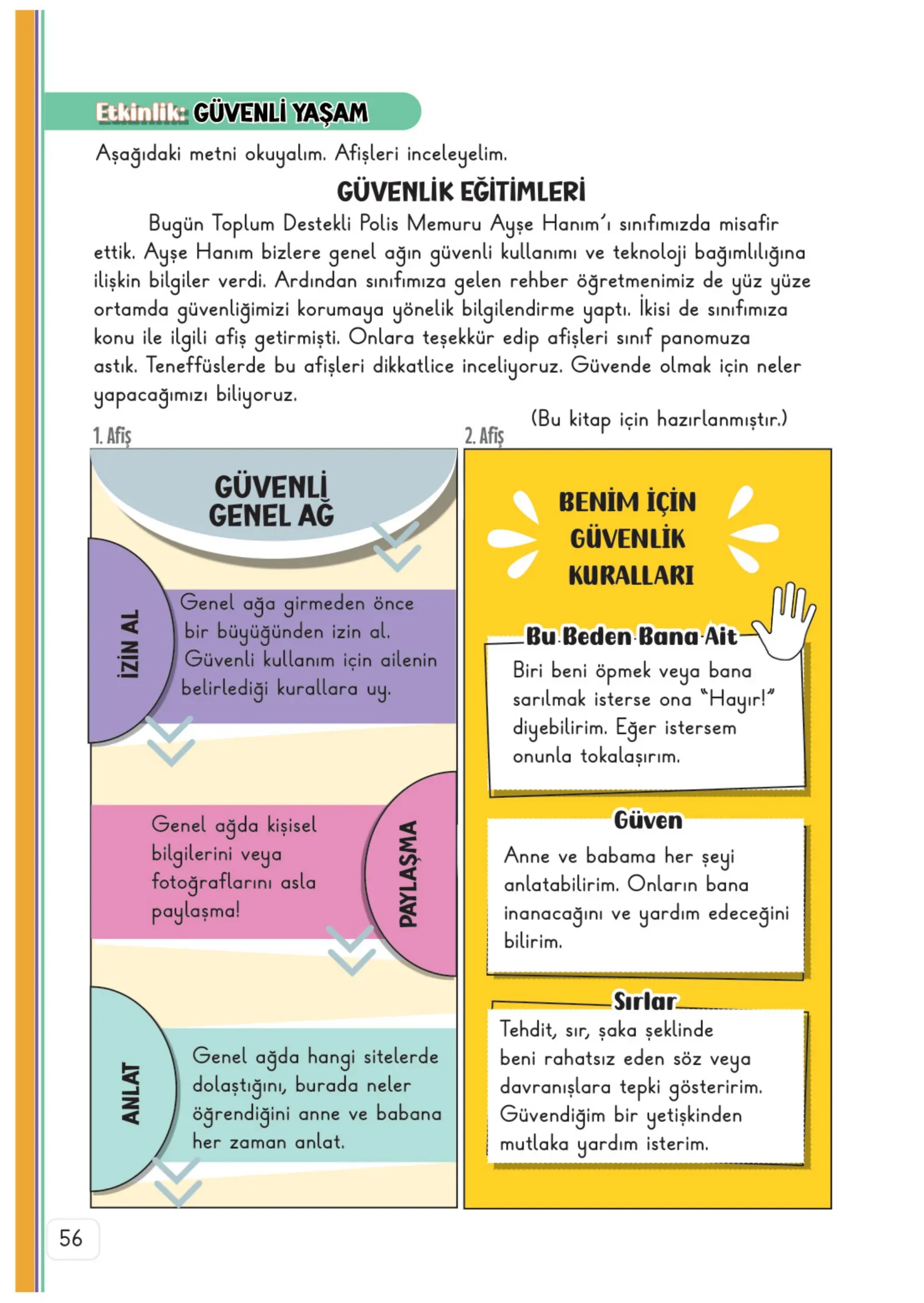 3. Sınıf Hayat Bilgisi Ders Kitabı Cevapları Meb Yayınları 1. Kitap Sayfa 56