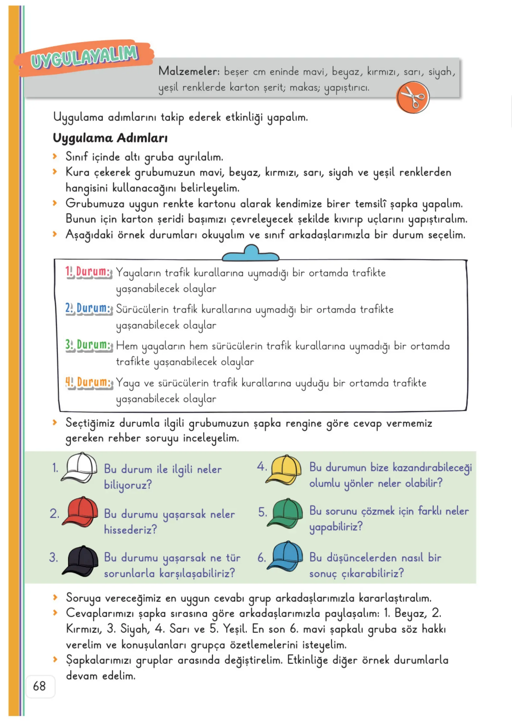 3. Sınıf Hayat Bilgisi Ders Kitabı Cevapları Meb Yayınları 1. Kitap Sayfa 68
