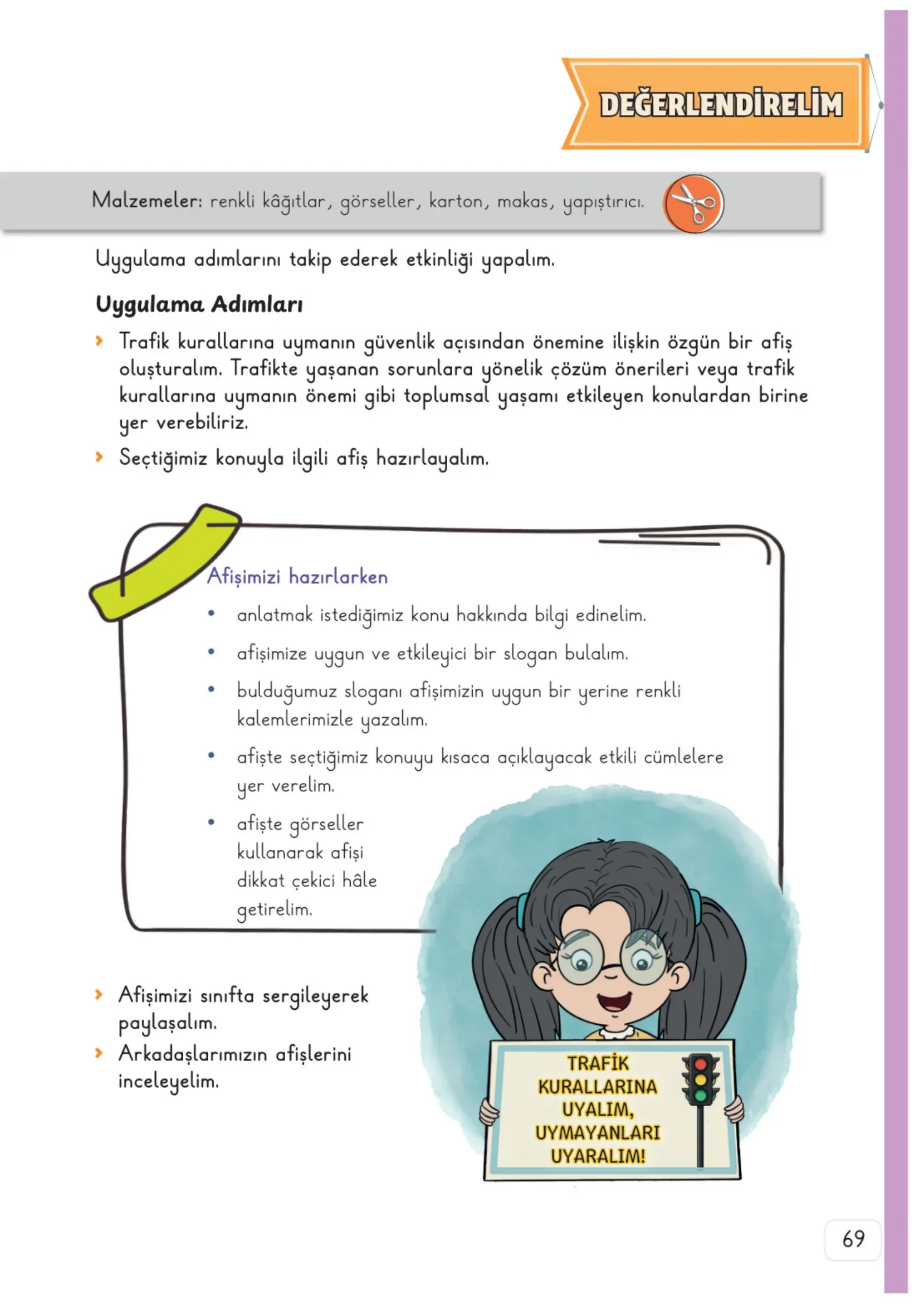 3. Sınıf Hayat Bilgisi Ders Kitabı Cevapları Meb Yayınları 1. Kitap Sayfa 69