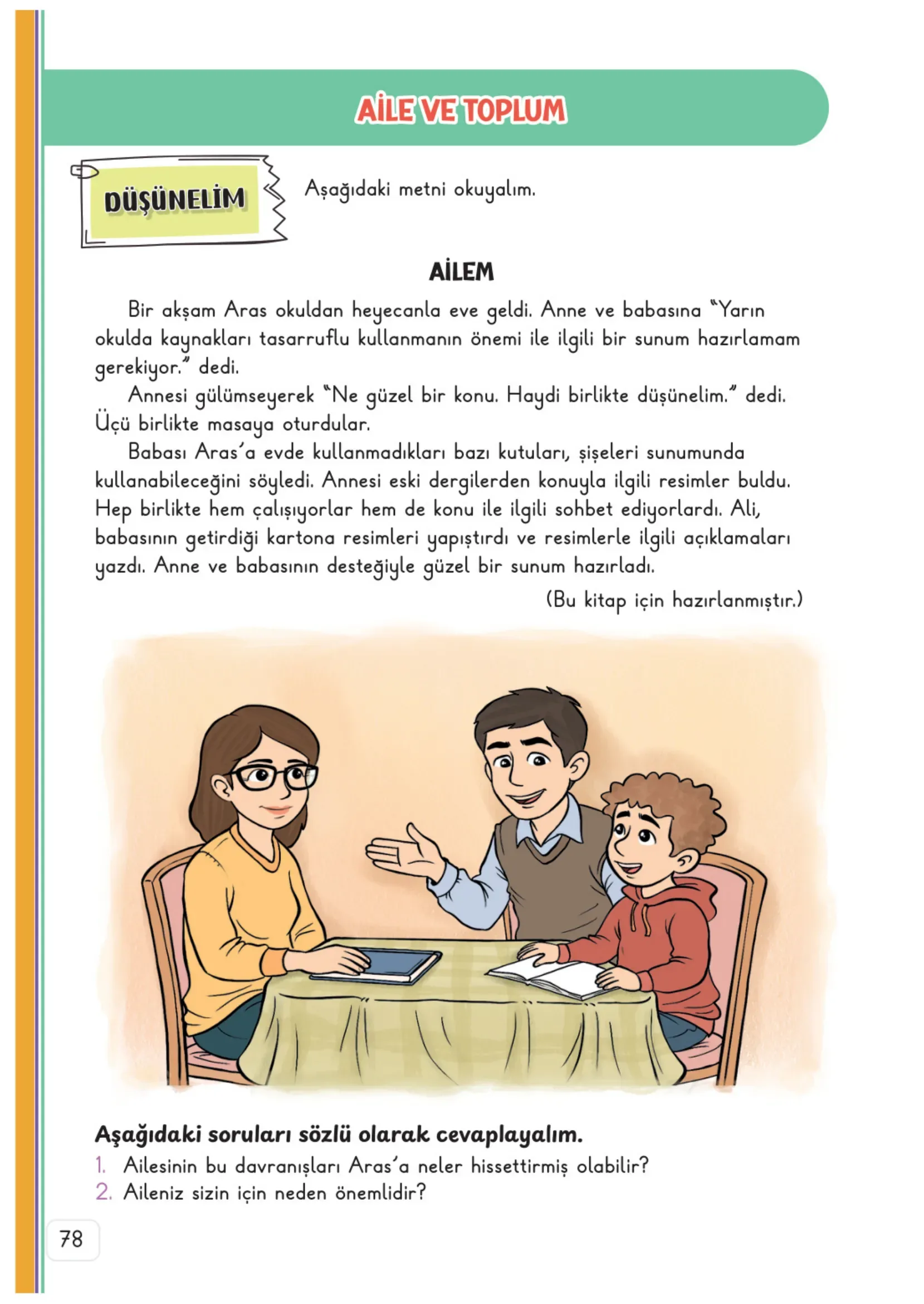3. Sınıf Hayat Bilgisi Ders Kitabı Cevapları Meb Yayınları 1. Kitap Sayfa 78