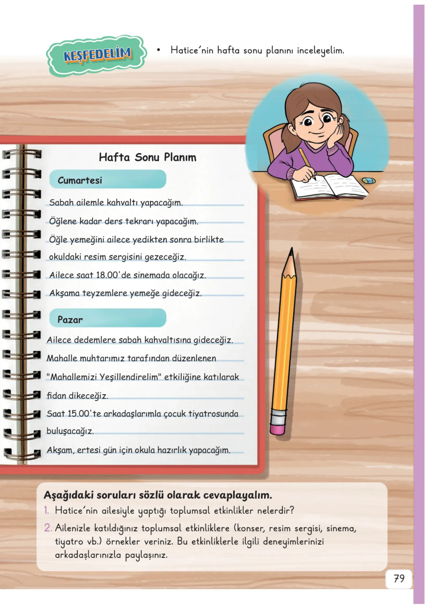 3. Sınıf Hayat Bilgisi Ders Kitabı Cevapları Meb Yayınları 1. Kitap Sayfa 79