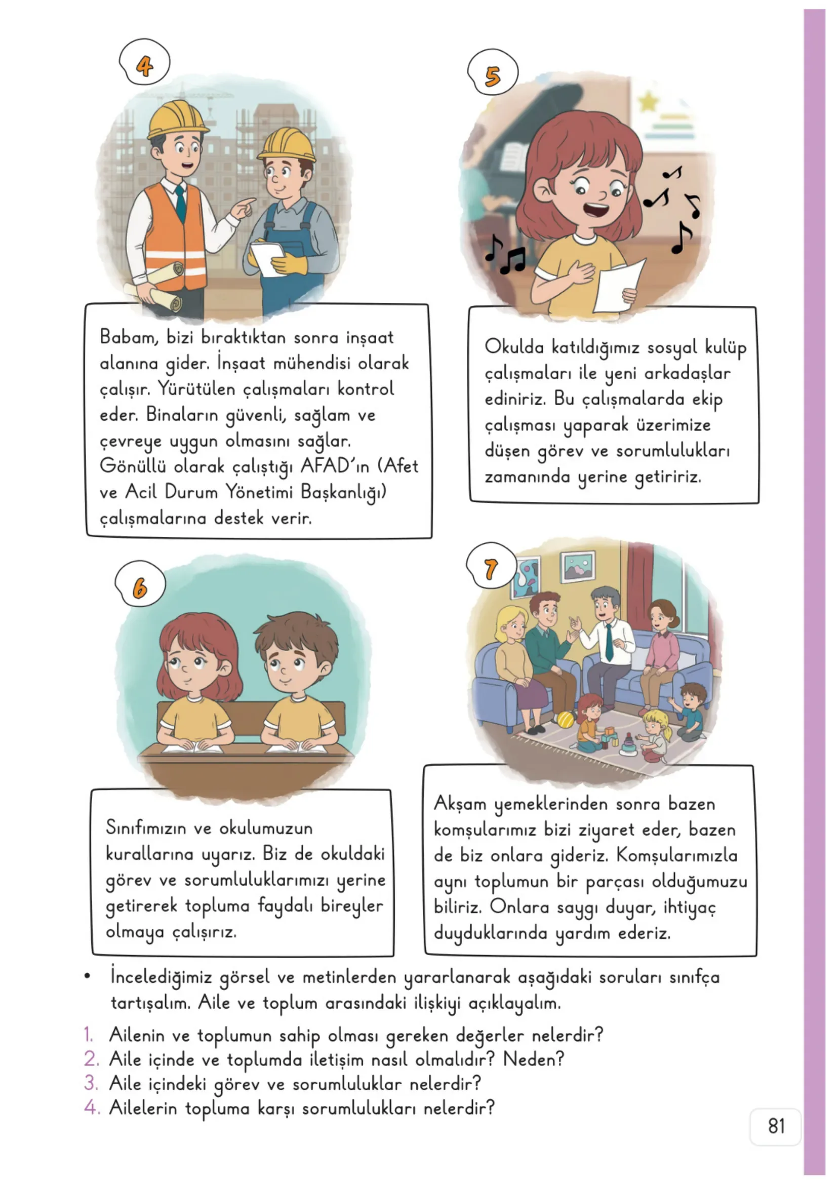 3. Sınıf Hayat Bilgisi Ders Kitabı Cevapları Meb Yayınları 1. Kitap Sayfa 81