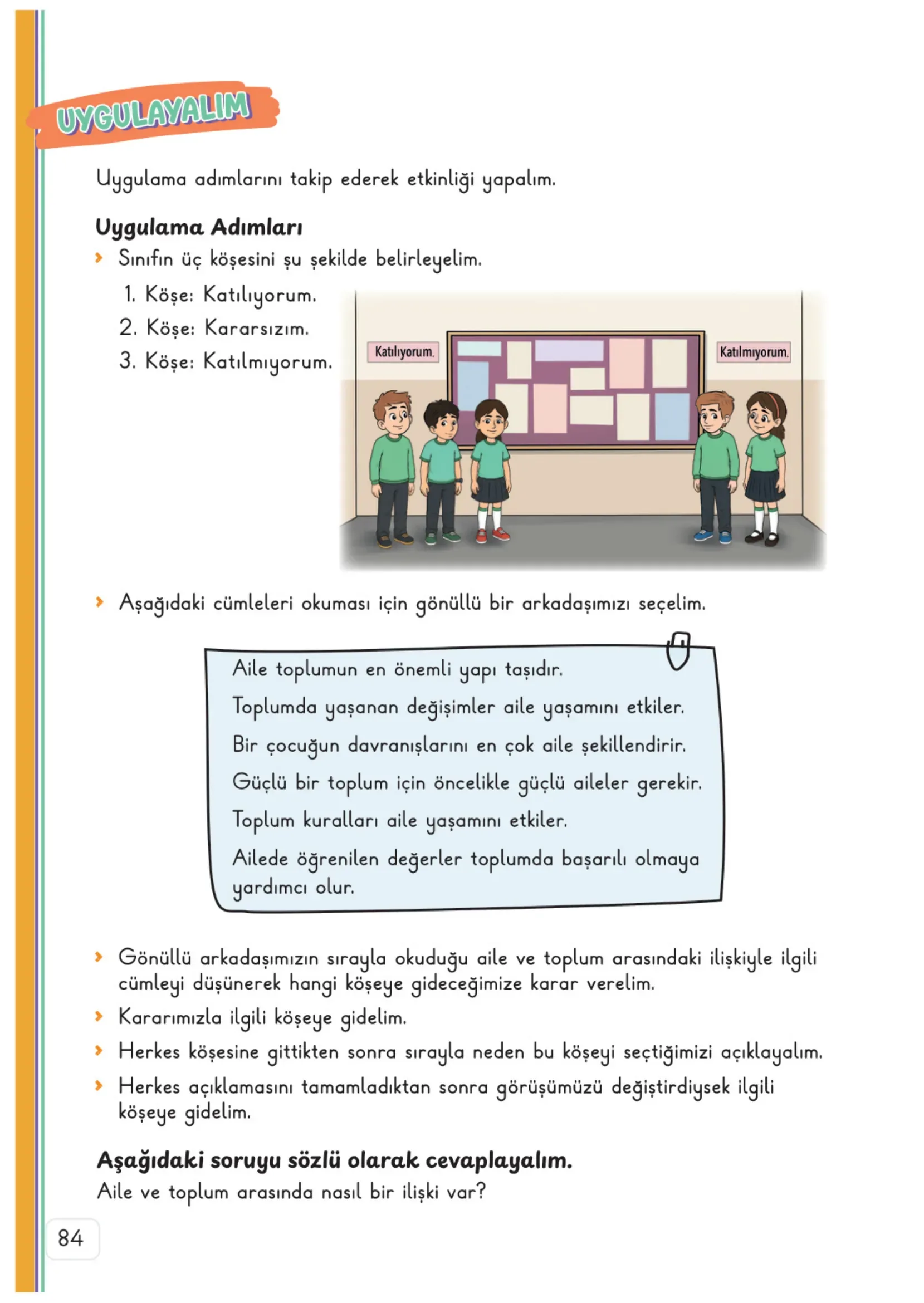 3. Sınıf Hayat Bilgisi Ders Kitabı Cevapları Meb Yayınları 1. Kitap Sayfa 84