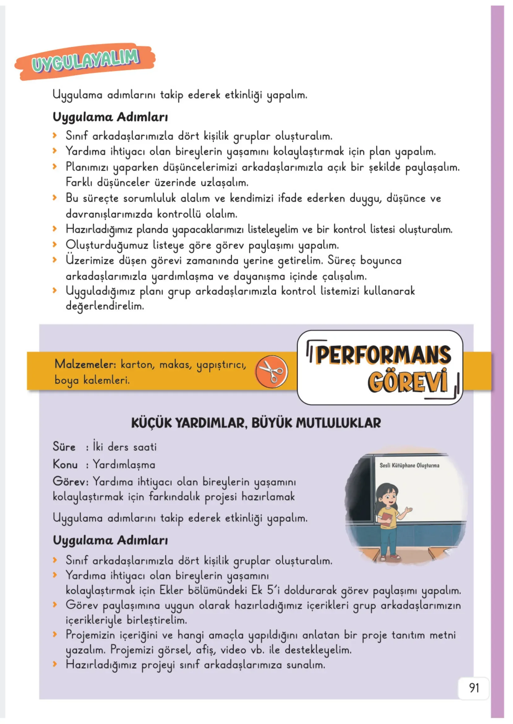 3. Sınıf Hayat Bilgisi Ders Kitabı Cevapları Meb Yayınları 1. Kitap Sayfa 91