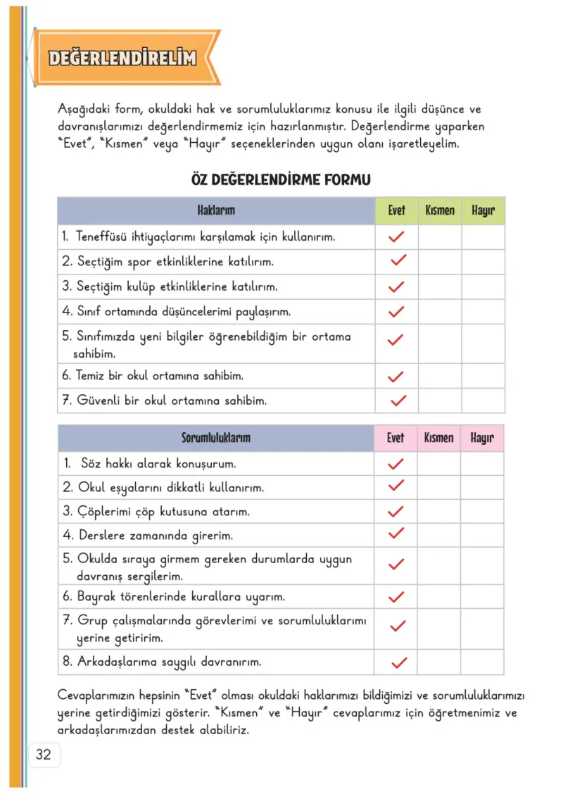 3. Sınıf Hayat Bilgisi Ders Kitabı Cevapları Meb Yayınları 1. Kitap Sayfa 32 Çözüm Görseli