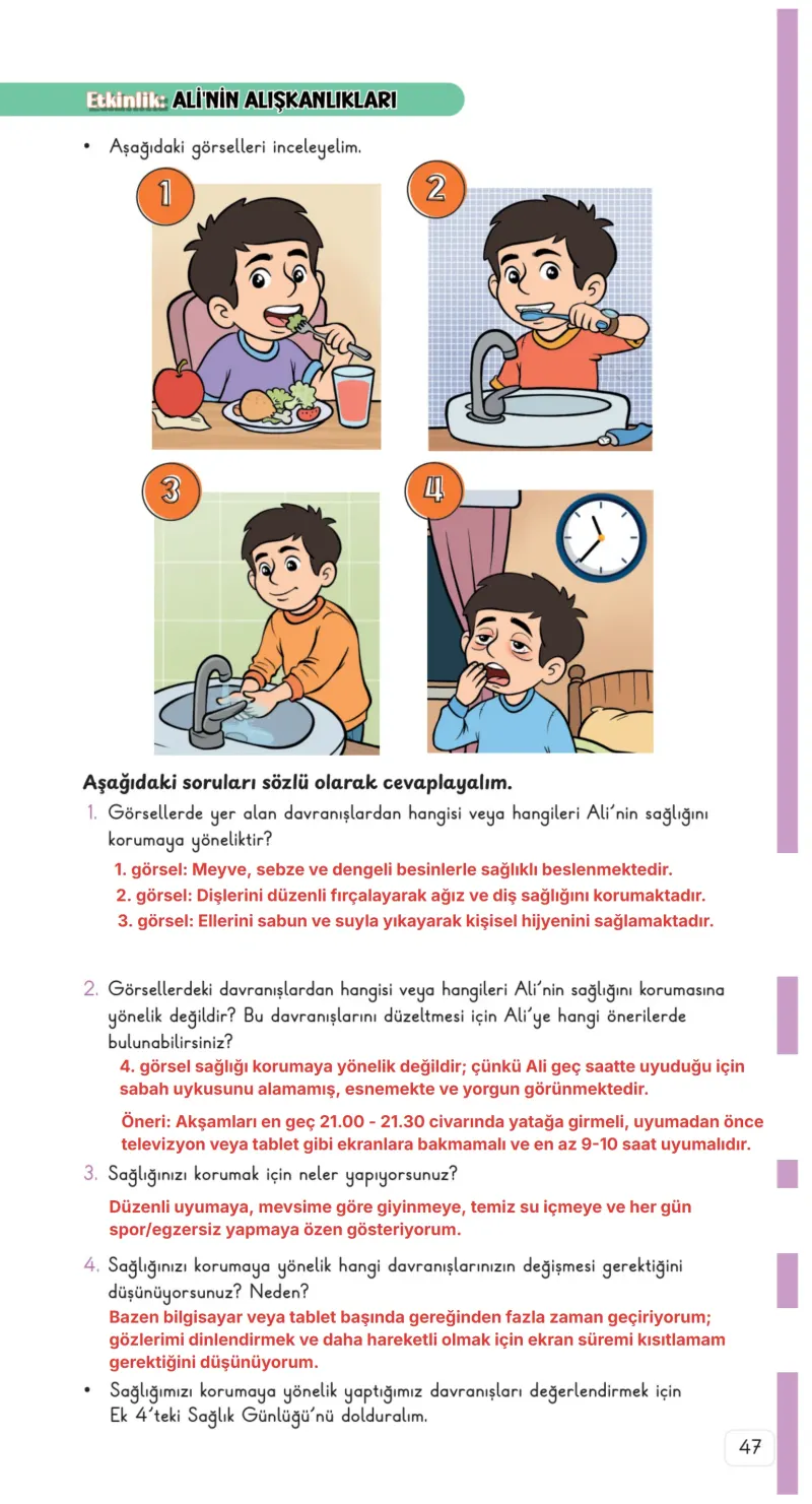 3. Sınıf Hayat Bilgisi Ders Kitabı Cevapları Meb Yayınları 1. Kitap Sayfa 47 Çözüm Görseli