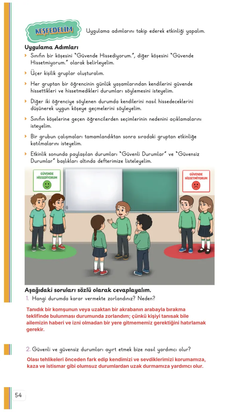3. Sınıf Hayat Bilgisi Ders Kitabı Cevapları Meb Yayınları 1. Kitap Sayfa 54 Çözüm Görseli