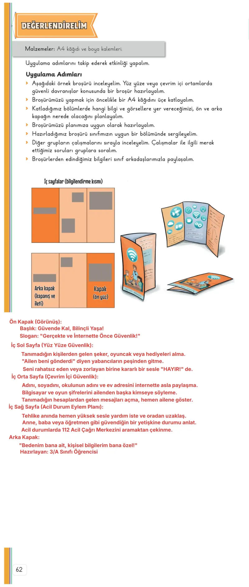 3. Sınıf Hayat Bilgisi Ders Kitabı Cevapları Meb Yayınları 1. Kitap Sayfa 62 Çözüm Görseli