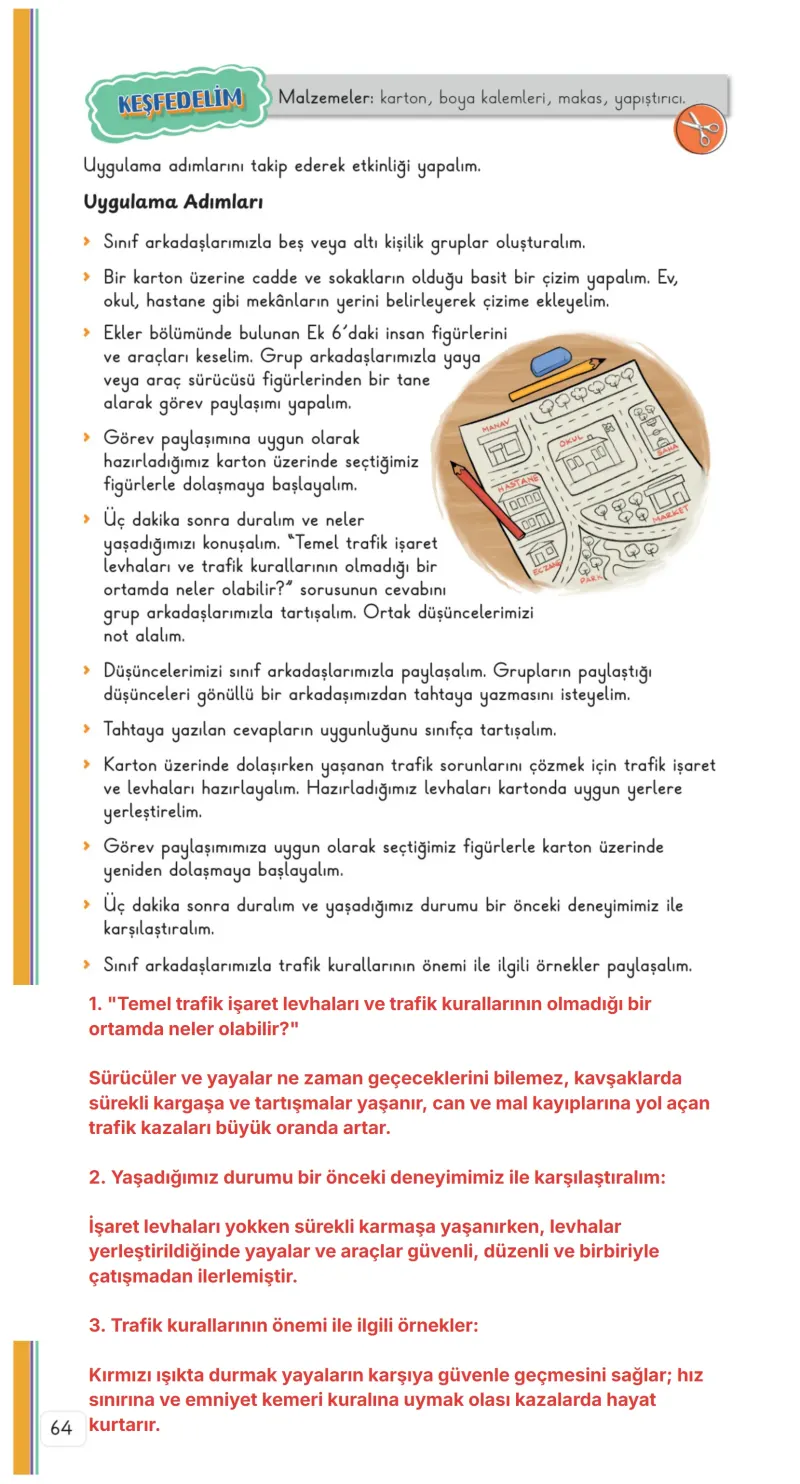 3. Sınıf Hayat Bilgisi Ders Kitabı Cevapları Meb Yayınları 1. Kitap Sayfa 64 Çözüm Görseli