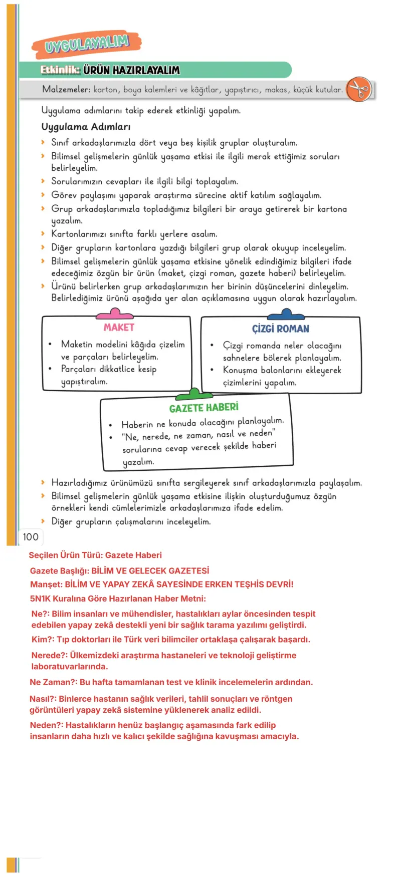 3. Sınıf Hayat Bilgisi Ders Kitabı Cevapları Meb Yayınları 2. Kitap Sayfa 100 Çözüm Görseli