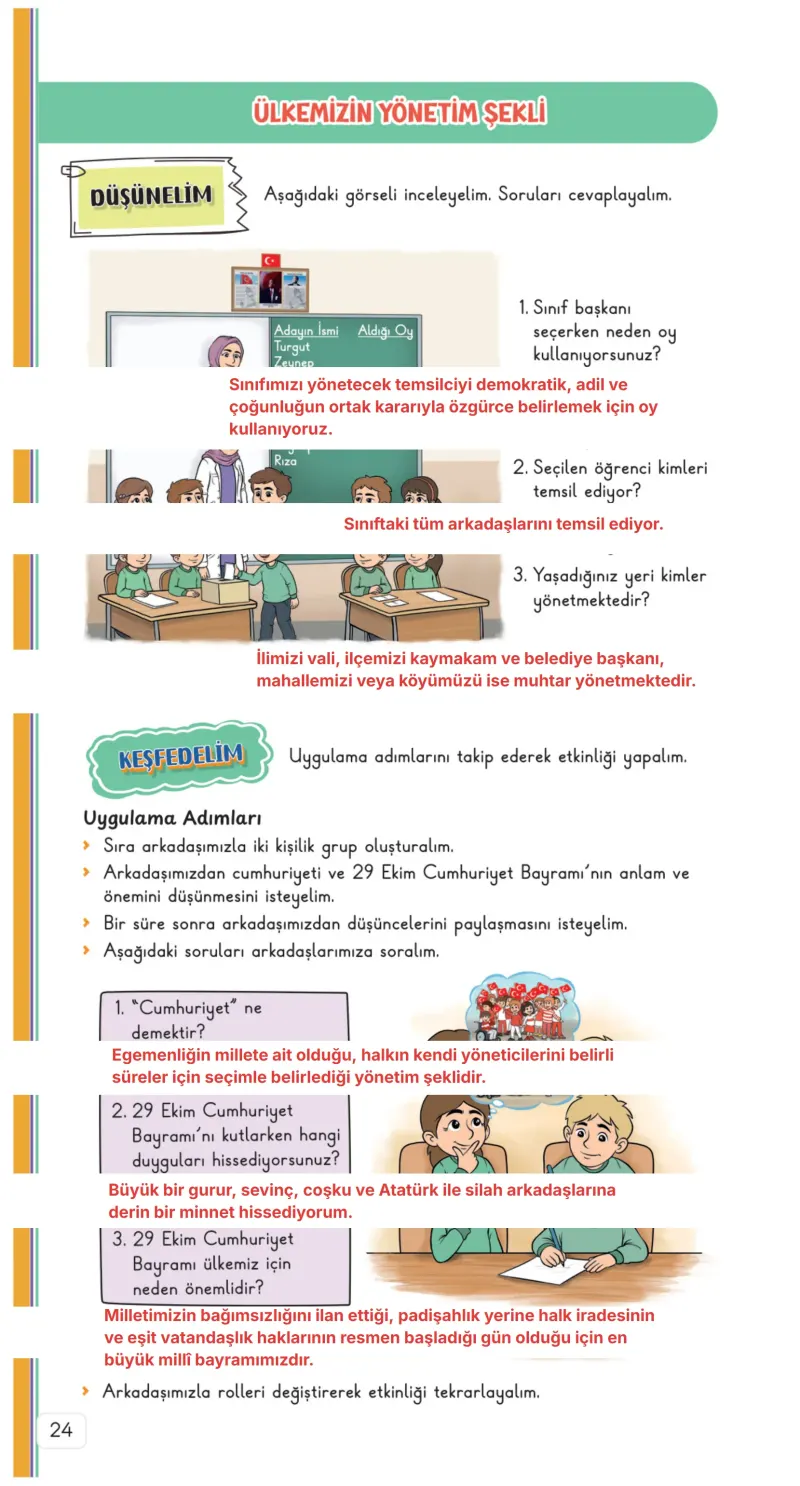 3. Sınıf Hayat Bilgisi Ders Kitabı Cevapları Meb Yayınları 2. Kitap Sayfa 24 Çözüm Görseli