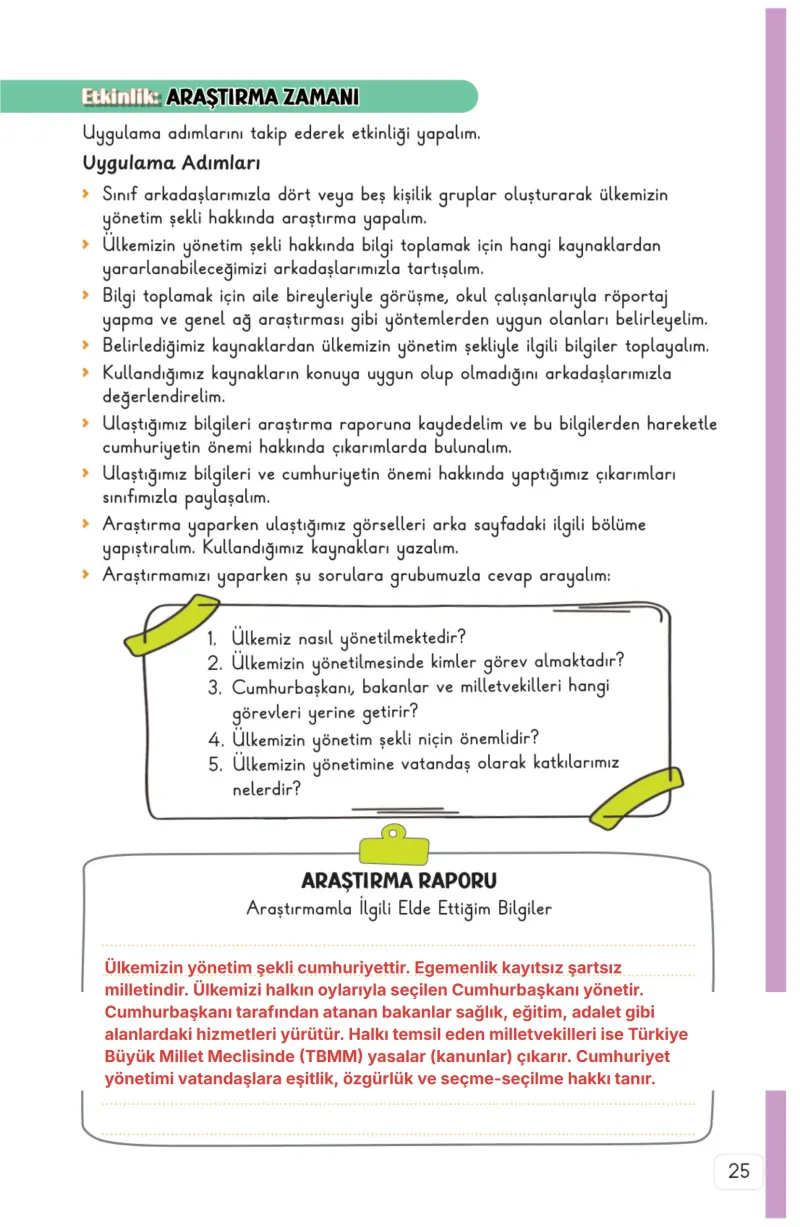 3. Sınıf Hayat Bilgisi Ders Kitabı Cevapları Meb Yayınları 2. Kitap Sayfa 25 Çözüm Görseli