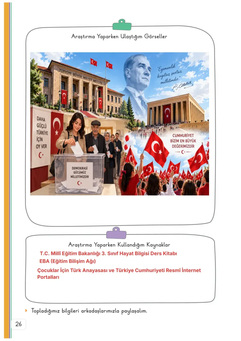 3. Sınıf Hayat Bilgisi Ders Kitabı Cevapları Meb Yayınları 2. Kitap Sayfa 26 Çözüm Görseli