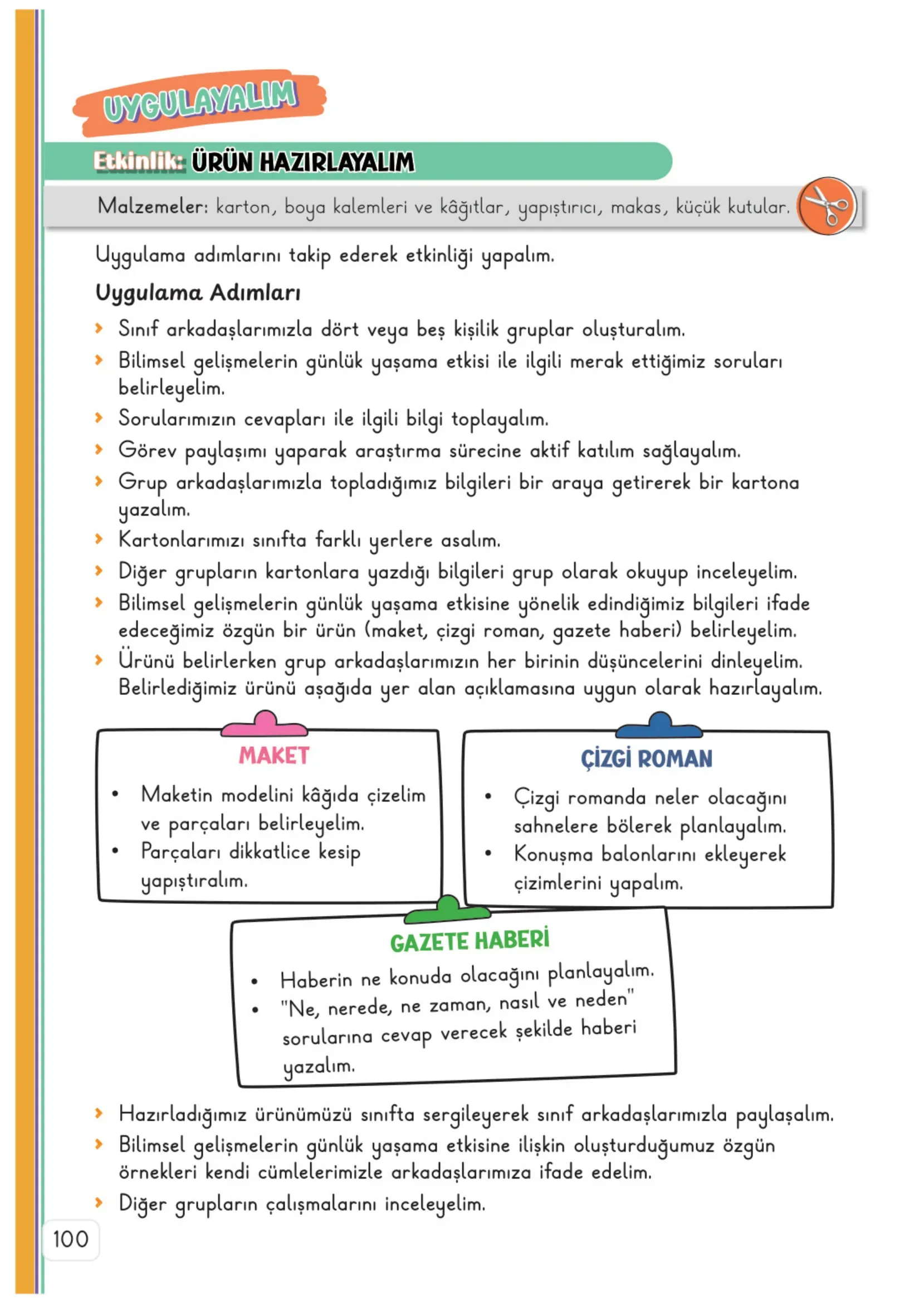 3. Sınıf Hayat Bilgisi Ders Kitabı Cevapları Meb Yayınları 2. Kitap Sayfa 100
