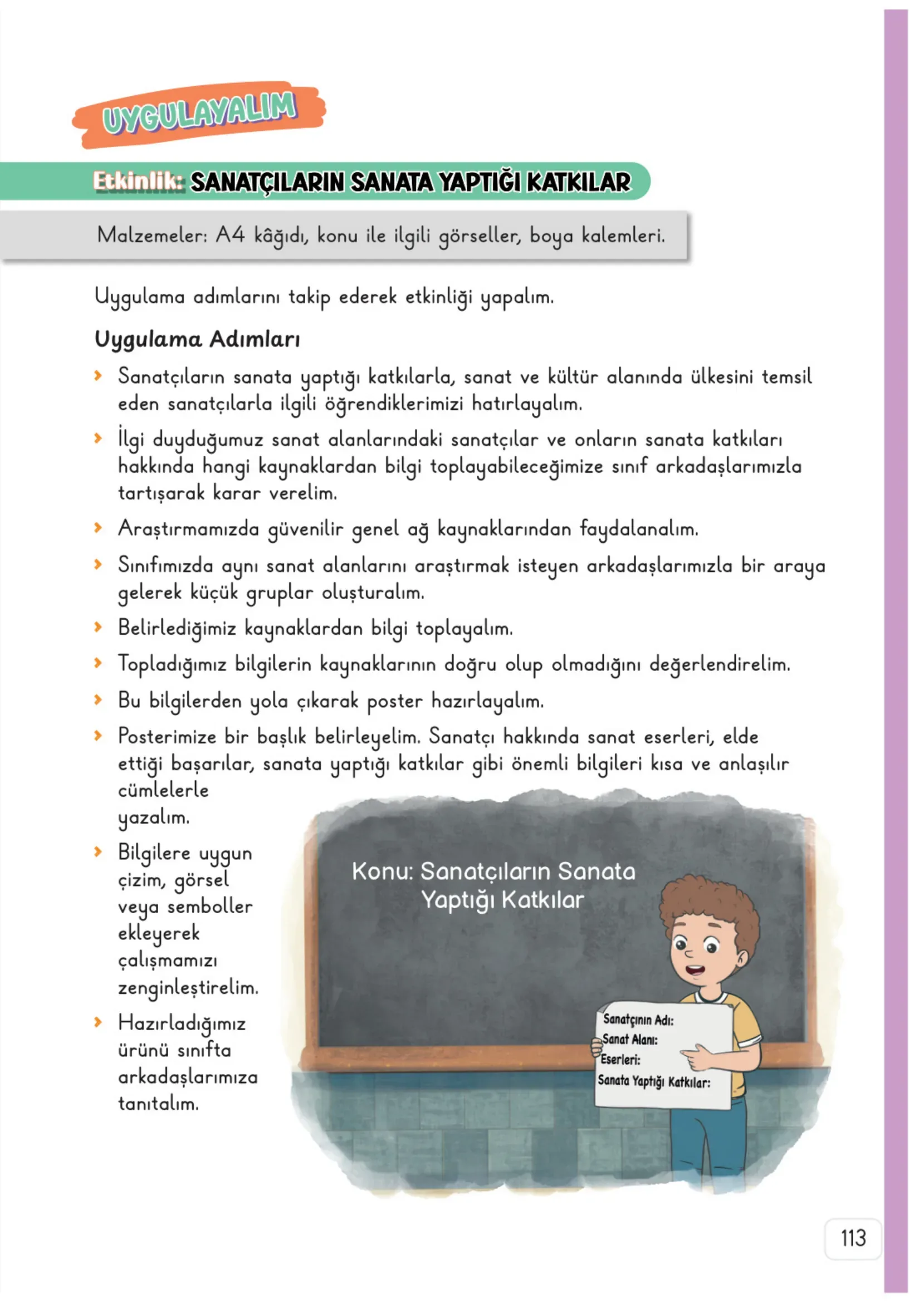 3. Sınıf Hayat Bilgisi Ders Kitabı Cevapları Meb Yayınları 2. Kitap Sayfa 113